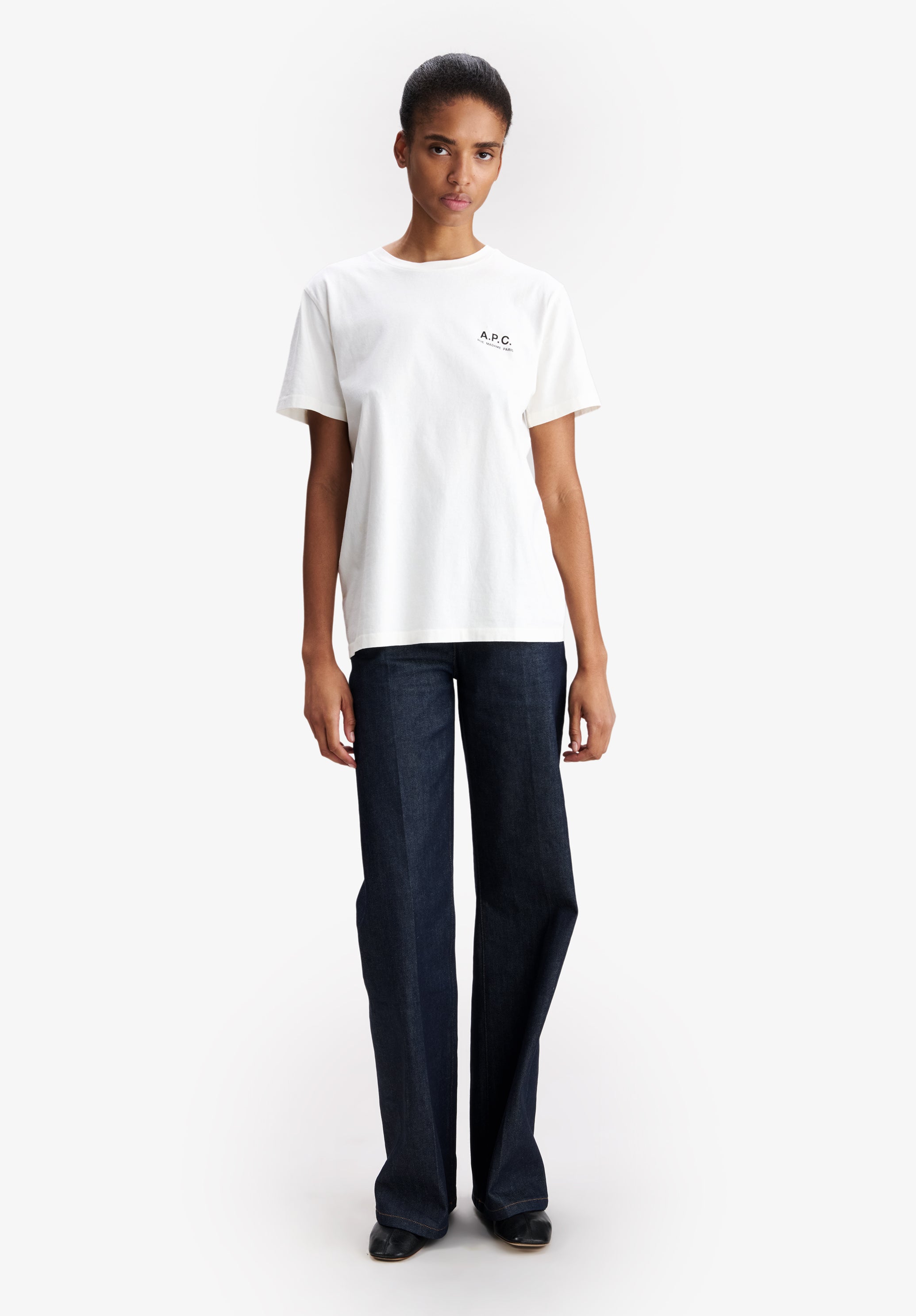 A.P.C. Rue Madame T-Shirt cremeweiß Bio-Baumwolle