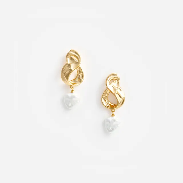 Self Portrait Gold Link Perlenohrringe Gold One Size Perle