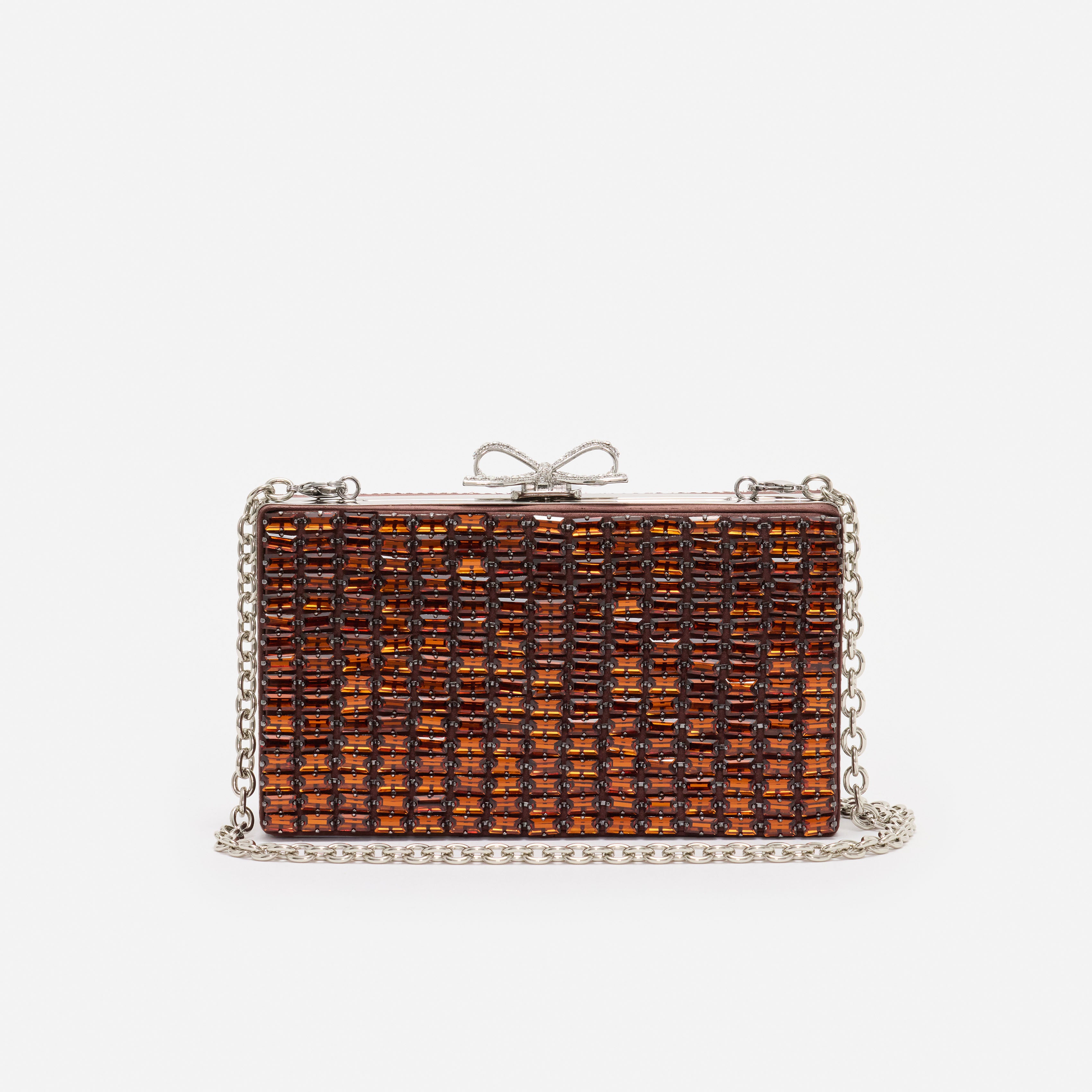 Self Portrait Brown Chainmail Clutch Clutch Braun Mini