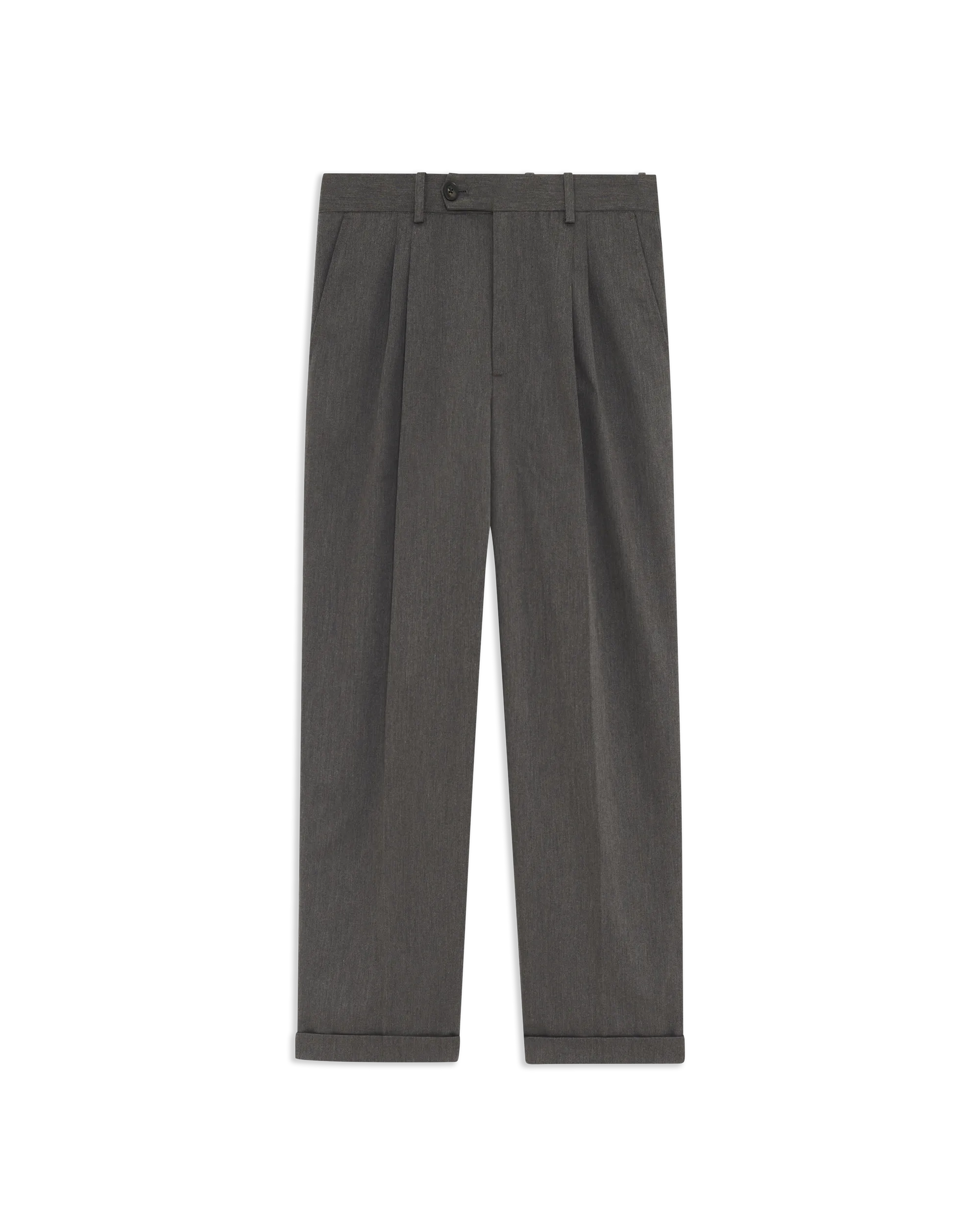 Drôle De Monsieur Twill Cropped Pleated Herren-Hose Grau