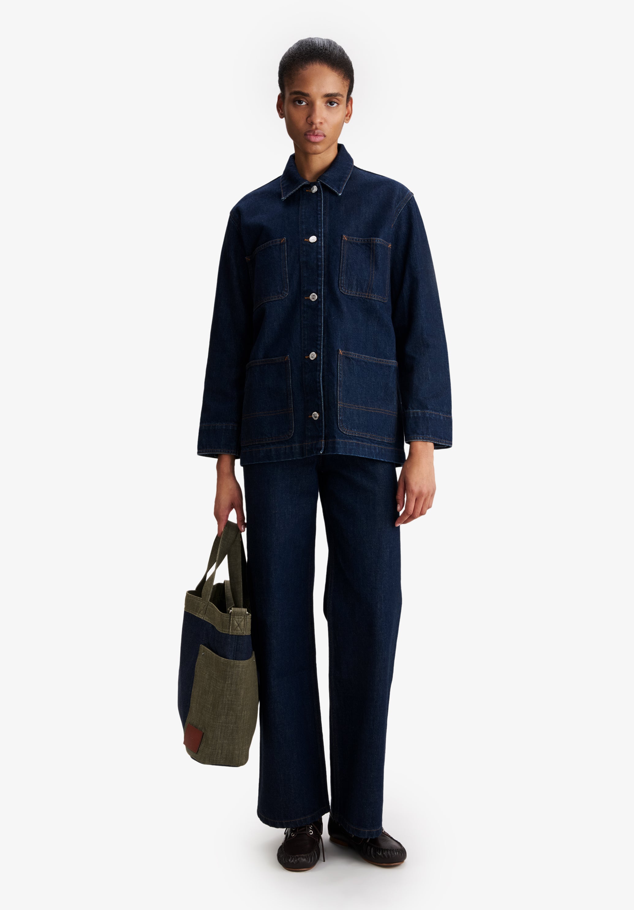 A.P.C. Workwear-Jacke Indigo-Denim recycelte Baumwolle