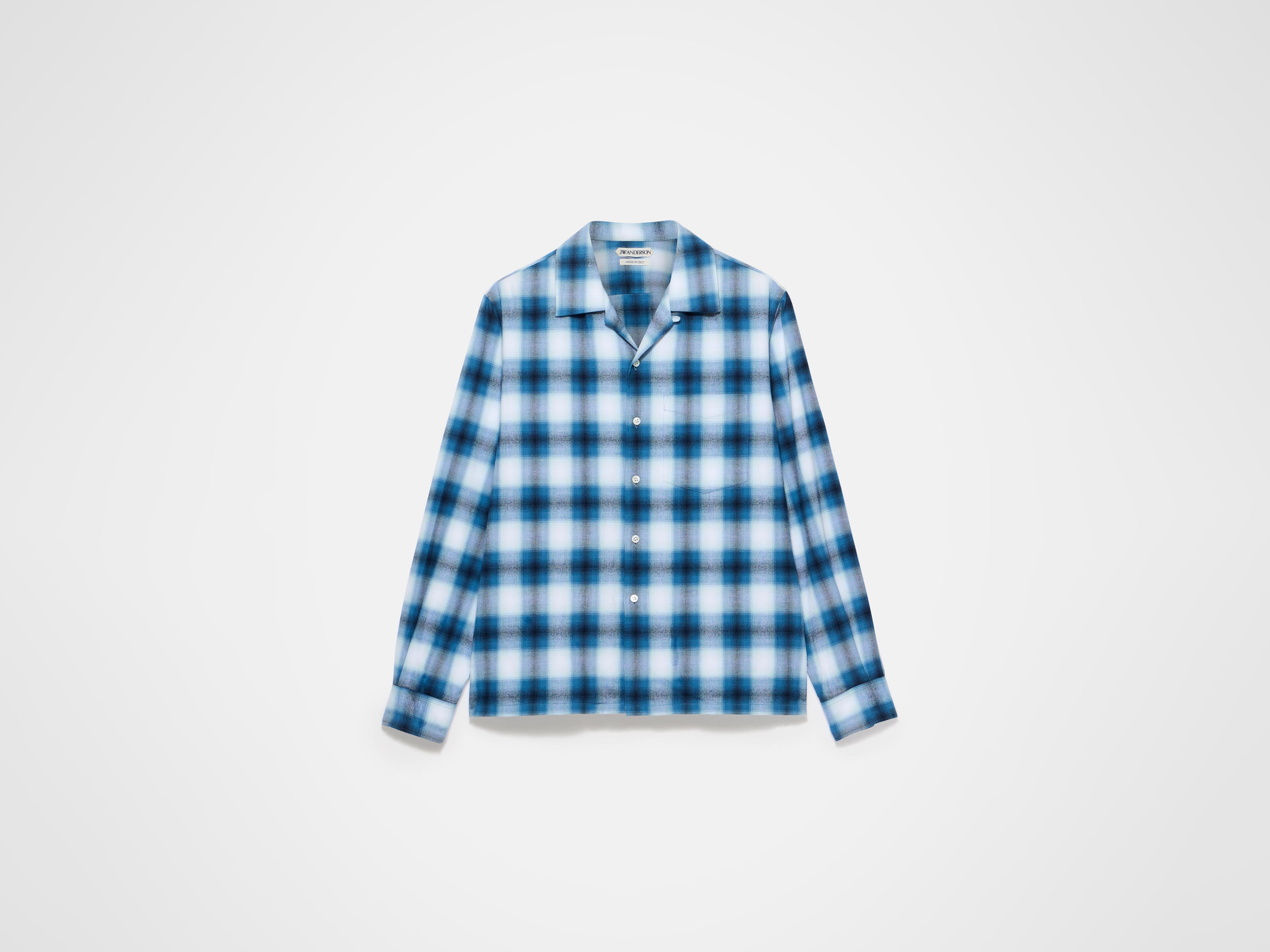 J.W.Anderson Gradient Check Hemd Blau Flanell Herren