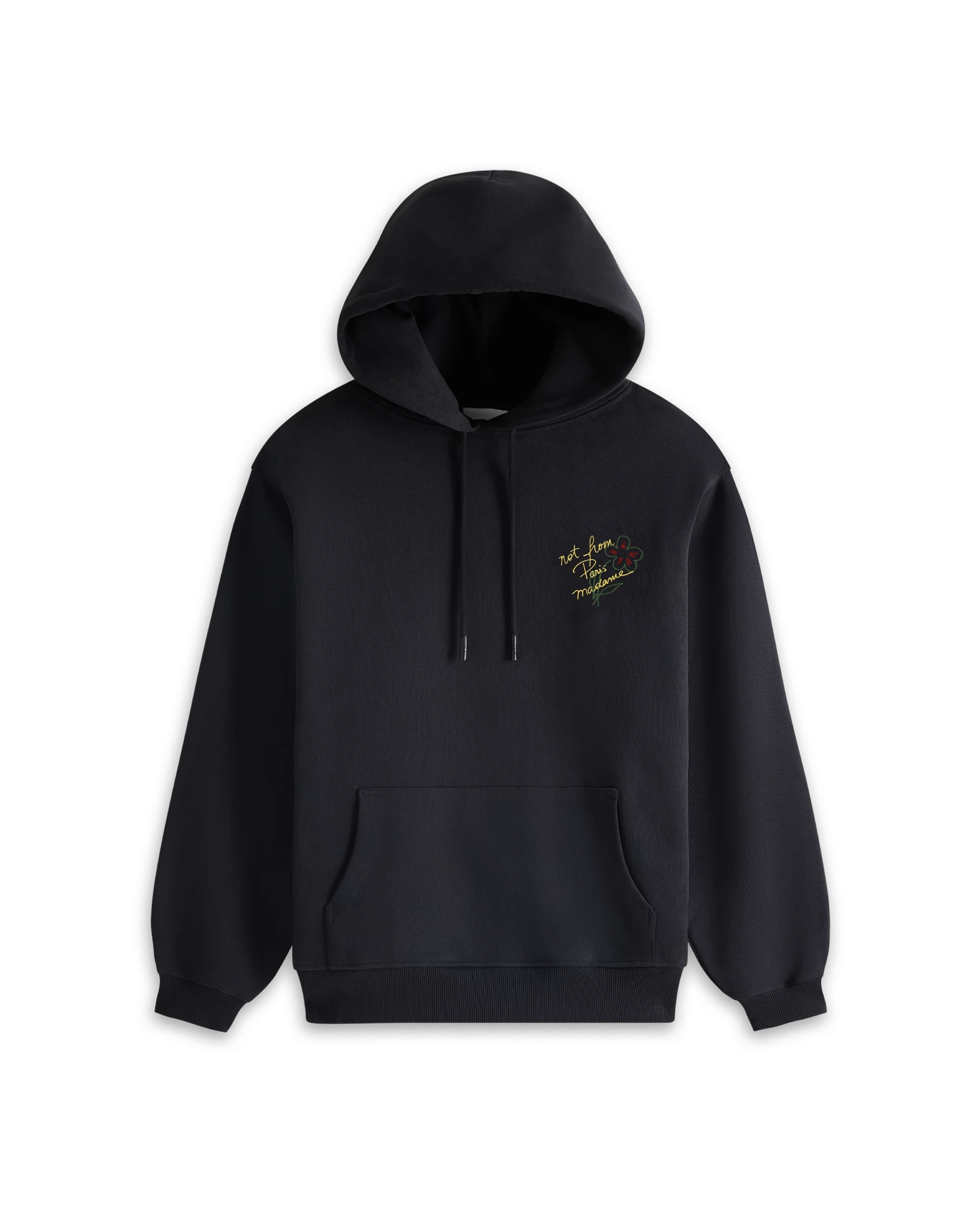 Drôle De Monsieur Slogan Hoodie Baumwolle Schwarz