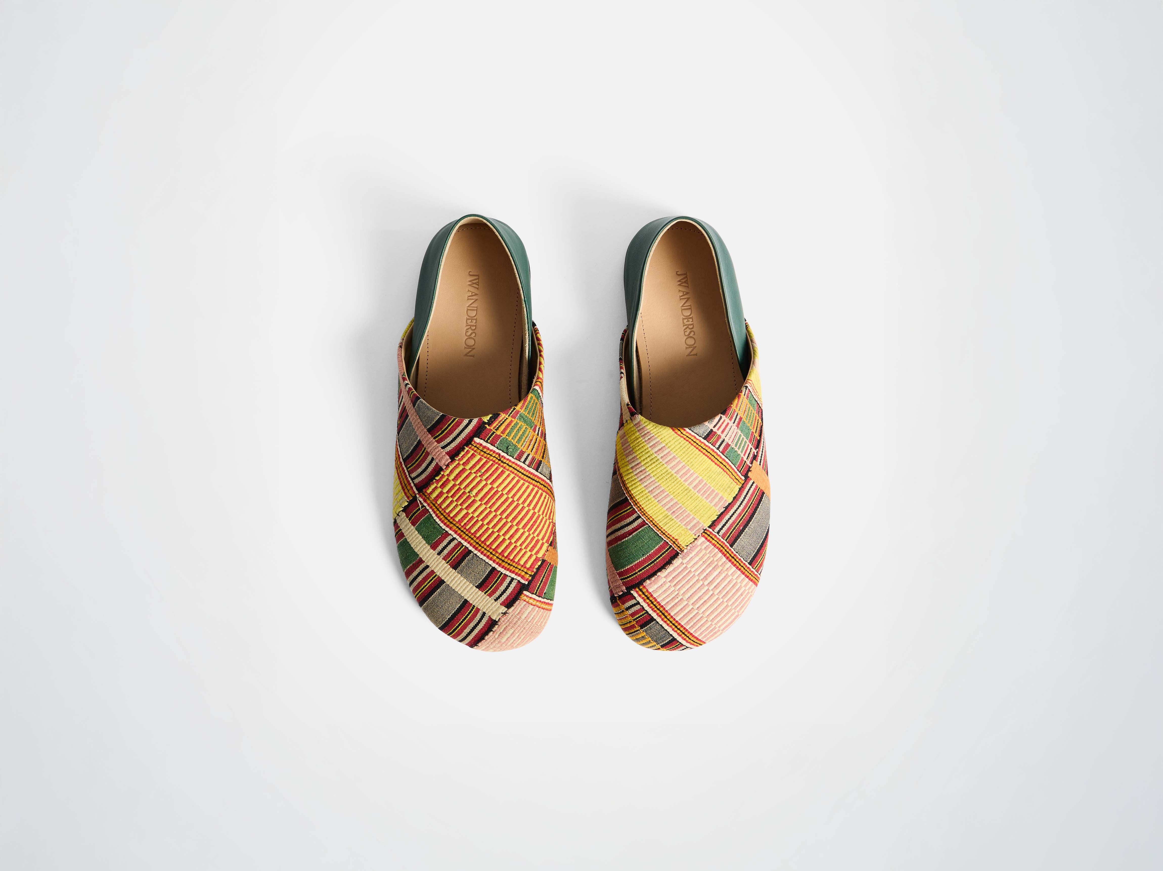 J.W.Anderson Slipper Mules Pantoletten Grün Multi Jacquard