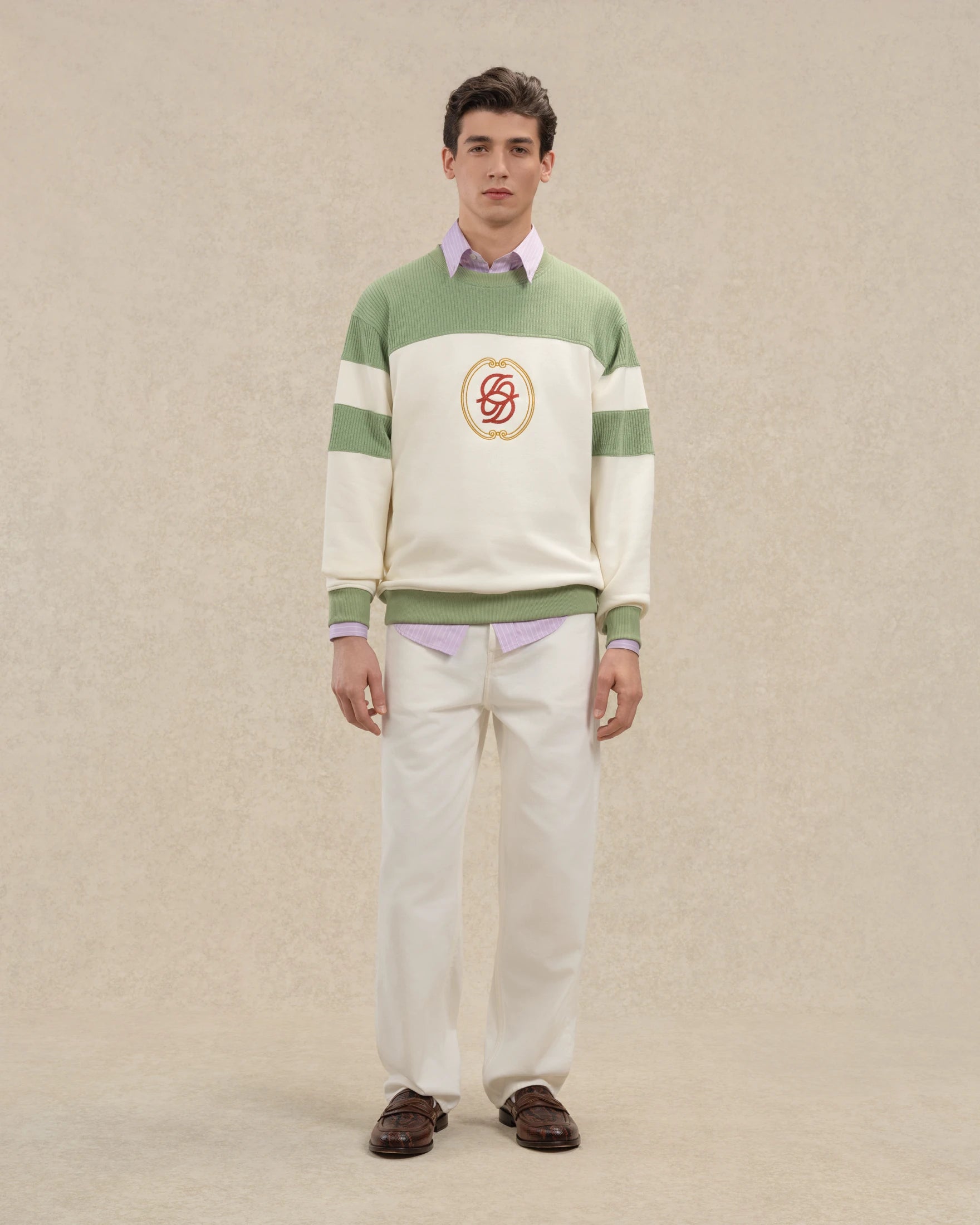 Drôle De Monsieur Patch Sweatshirt Off White Baumwolle