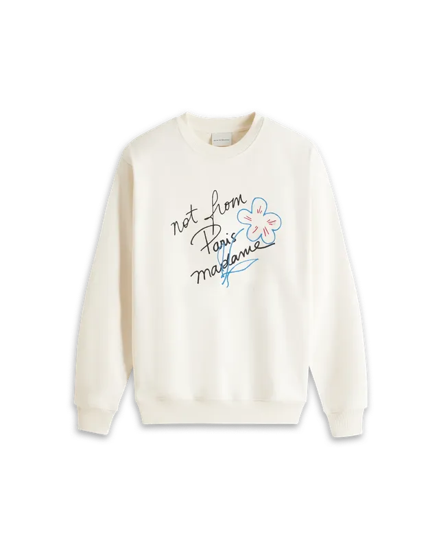 Drôle De Monsieur Le Sweatshirt Slogan Esquisse Sweatshirt beige Baumwolle