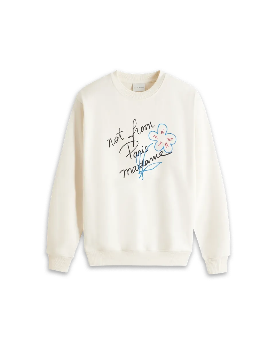 Drôle De Monsieur Le Sweatshirt Slogan Esquisse Sweatshirt beige Baumwolle
