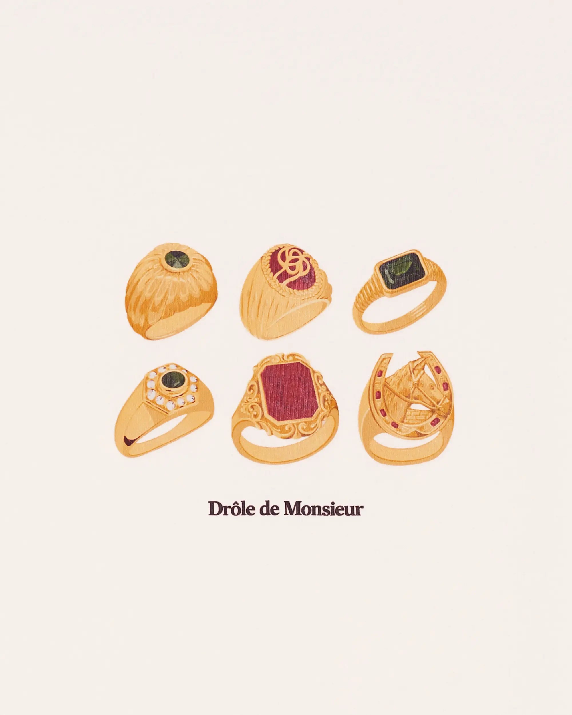 Drôle de Monsieur Rings T-Shirt T-Shirt Off White Baumwolle