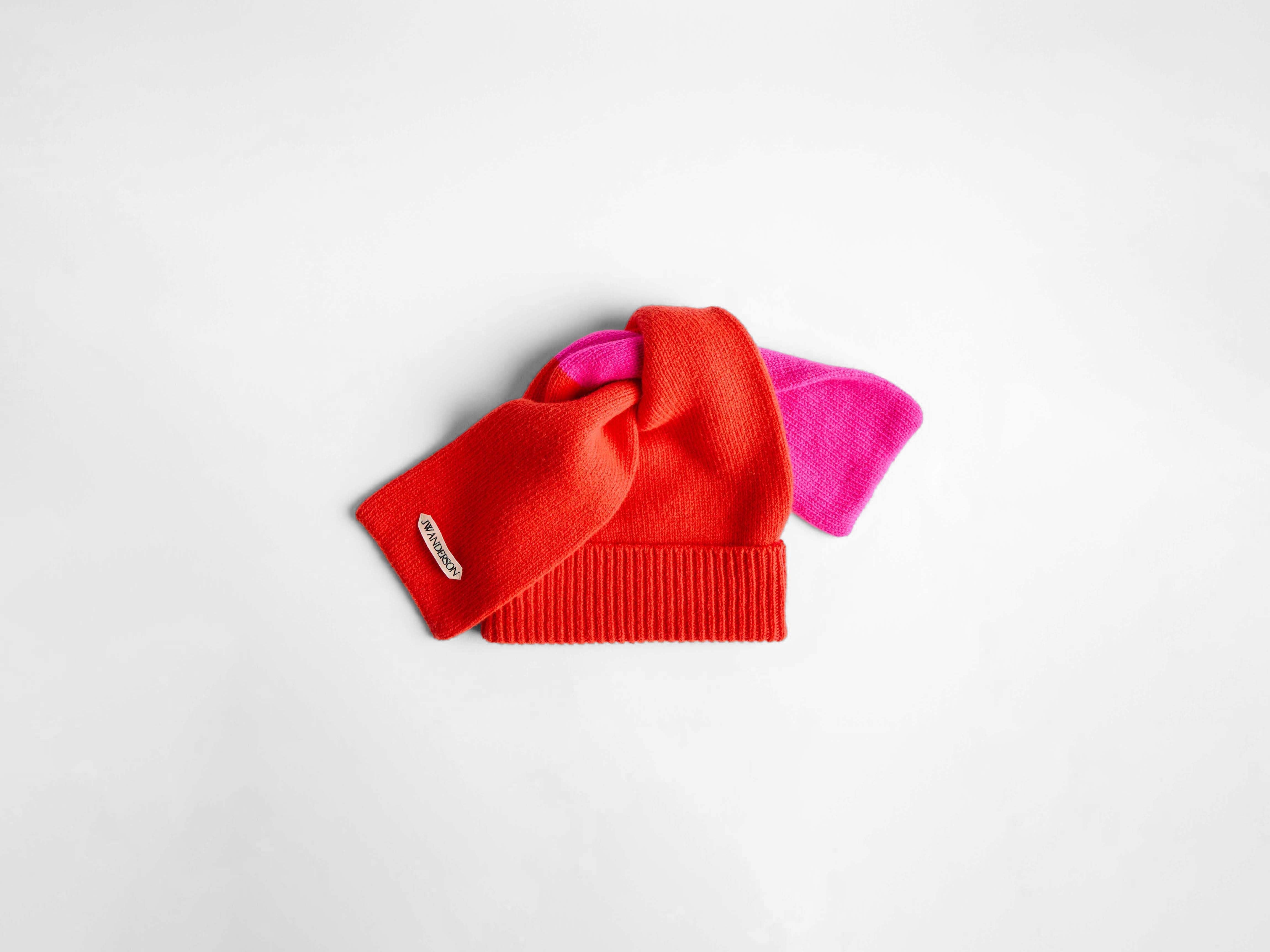 J.W.Anderson Knotted Beanie Mütze Neon Orange OS