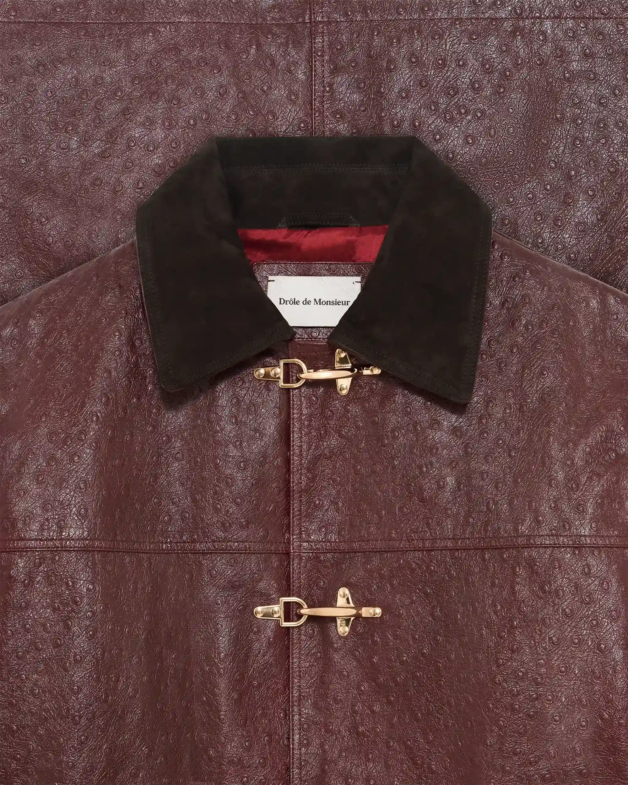Drôle De Monsieur La Veste Cuir Lederjacke burgundy Echtleder