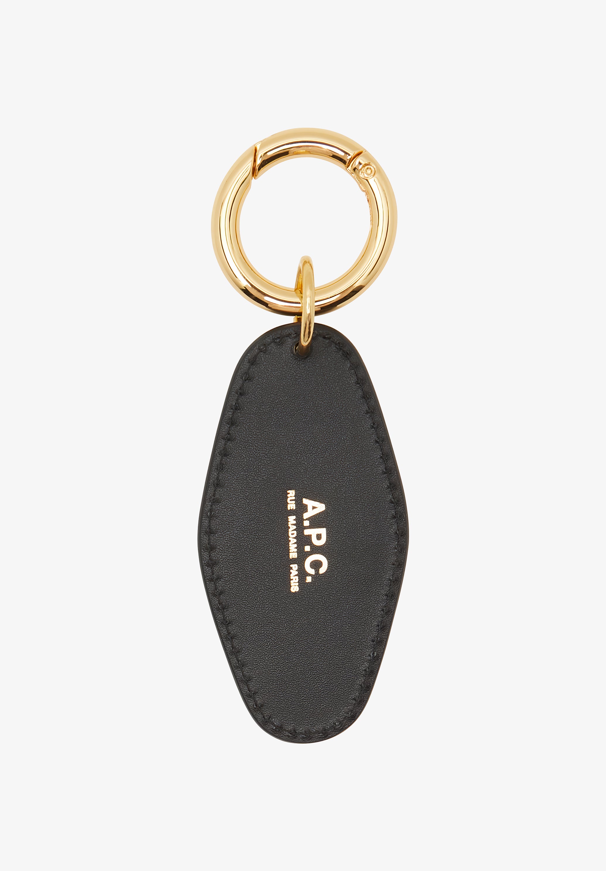 A.P.C. Diamant Schlüsselanhänger Glattleder gold