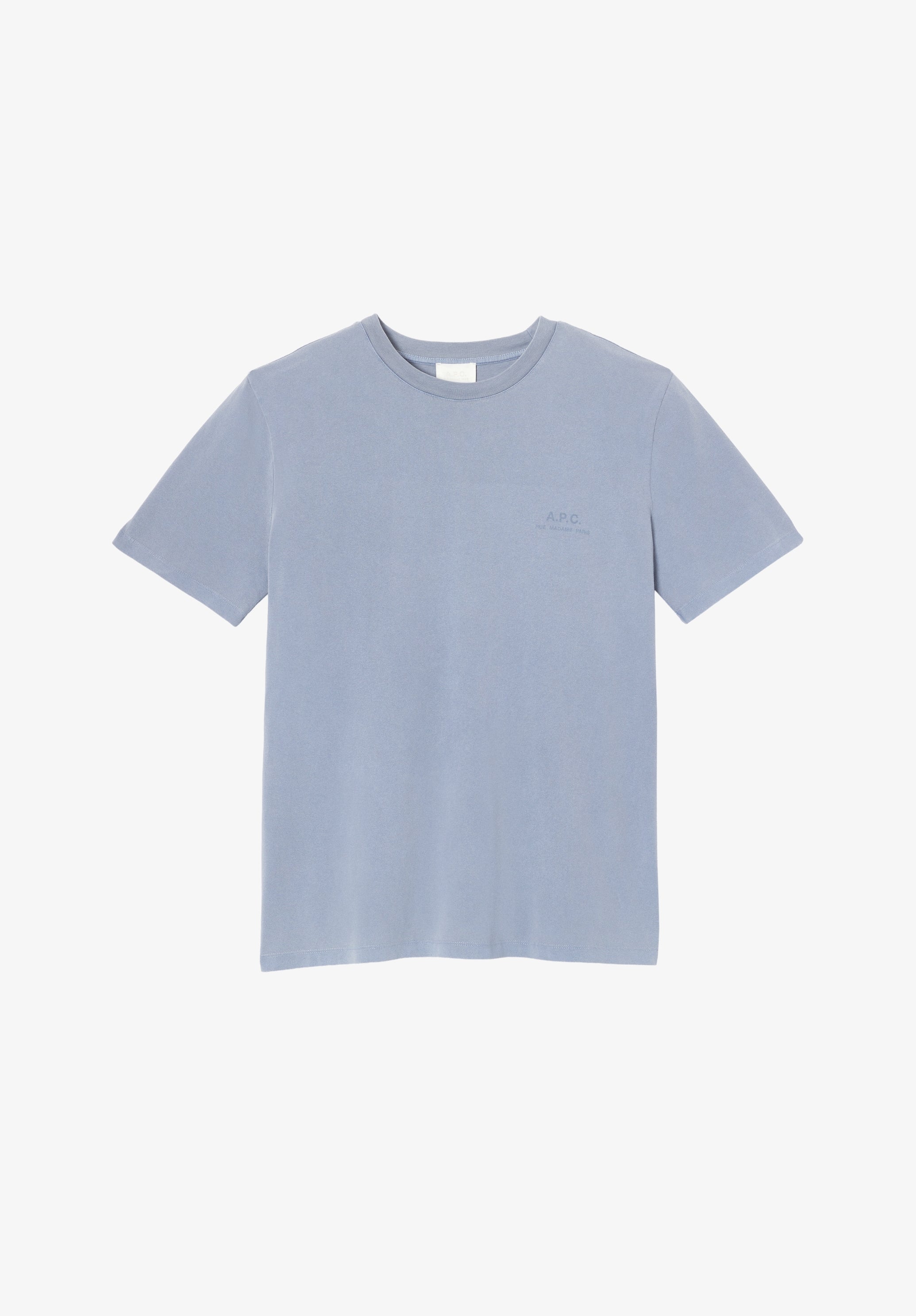 A.P.C. Rue Madame T-Shirt graublau Bio-Baumwolle