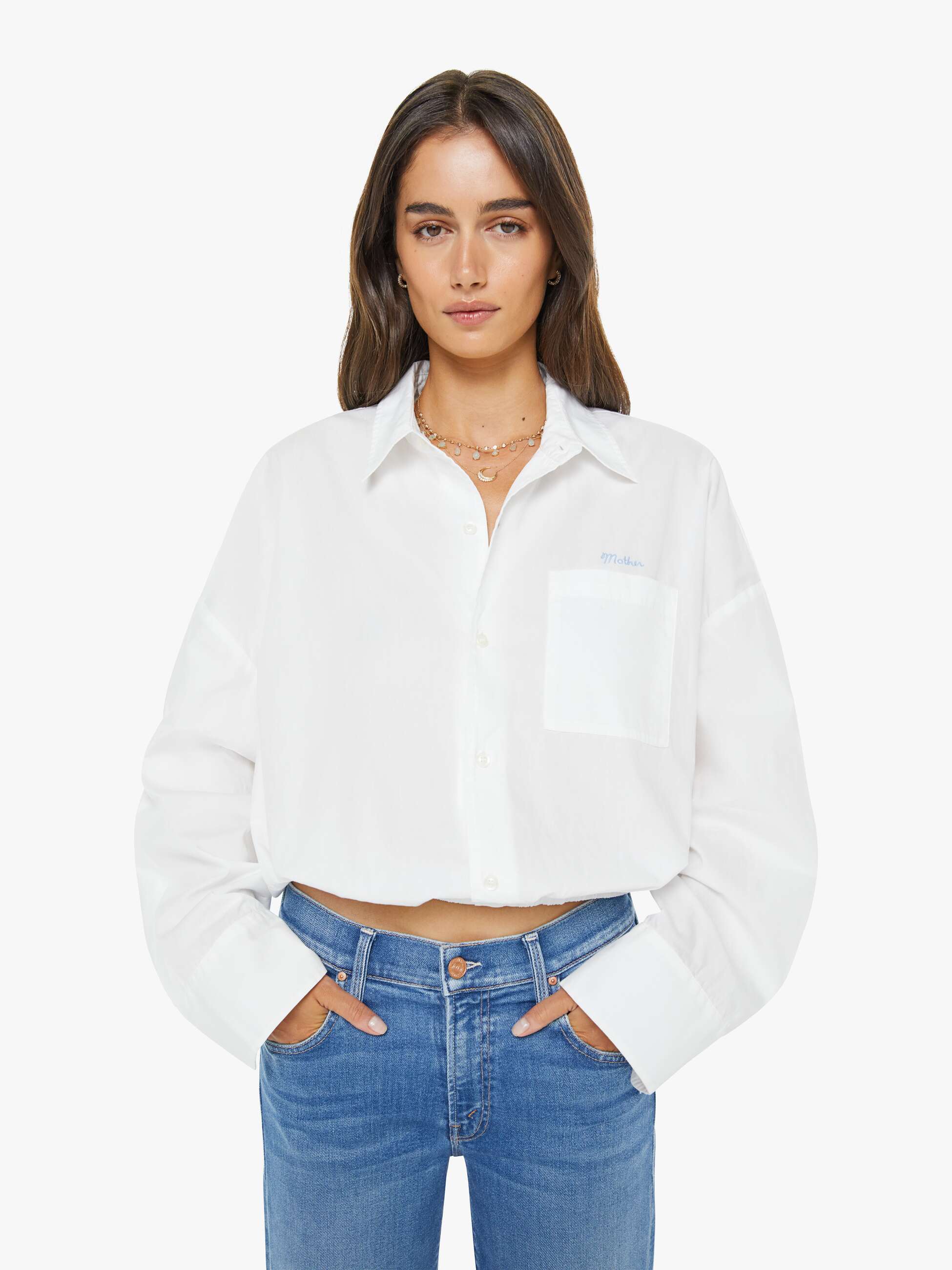 Mother The Scrunchie Frenchie Bluse Weiß Baumwolle
