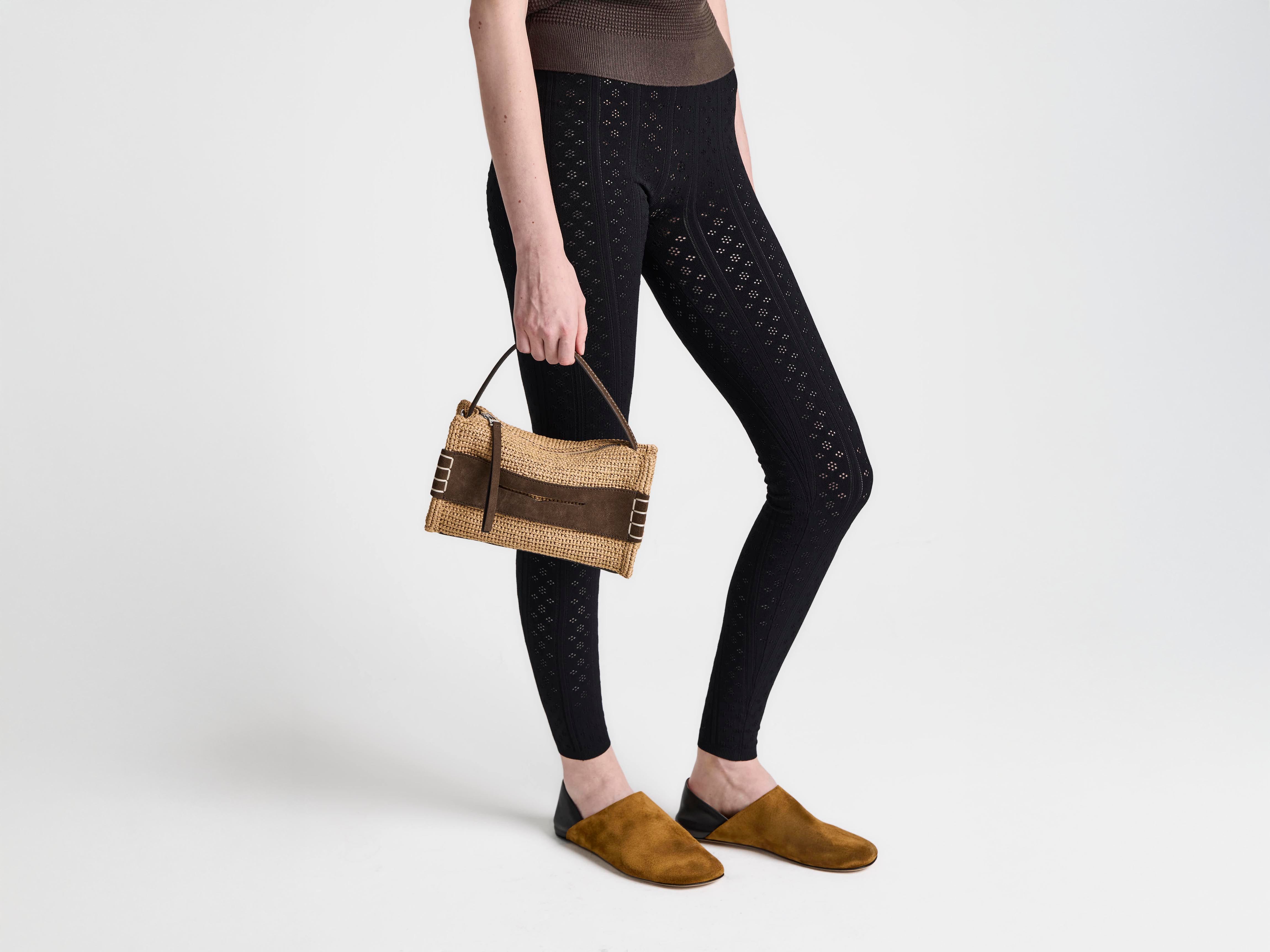 J.W.Anderson Small Loafer Tasche Natural Raffia Häkel