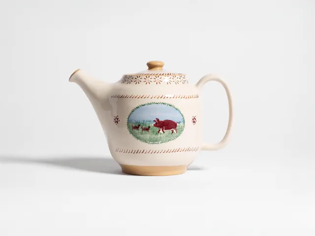 J.W.Anderson Nicholas Mosse White Pig Teekanne Weiß Multi Keramik