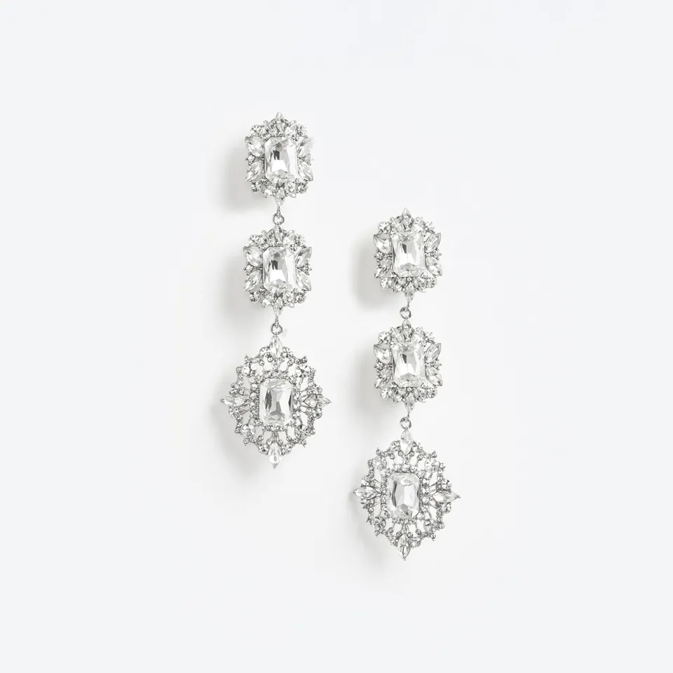 Self Portrait Crystal Tiered Ohrringe silber Kristall