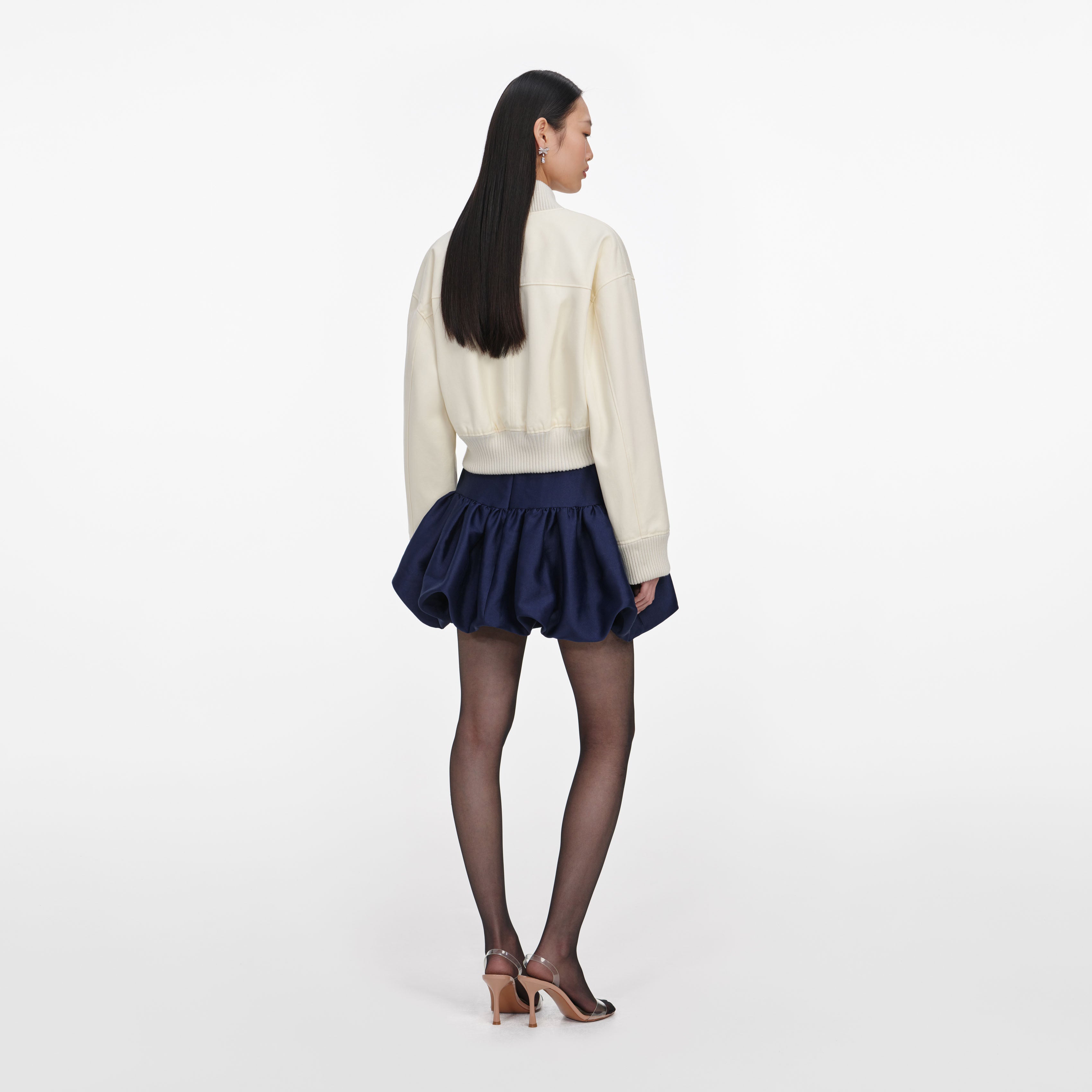 Self Portrait Cream Cotton Canvas Jacket Jacke UK 8