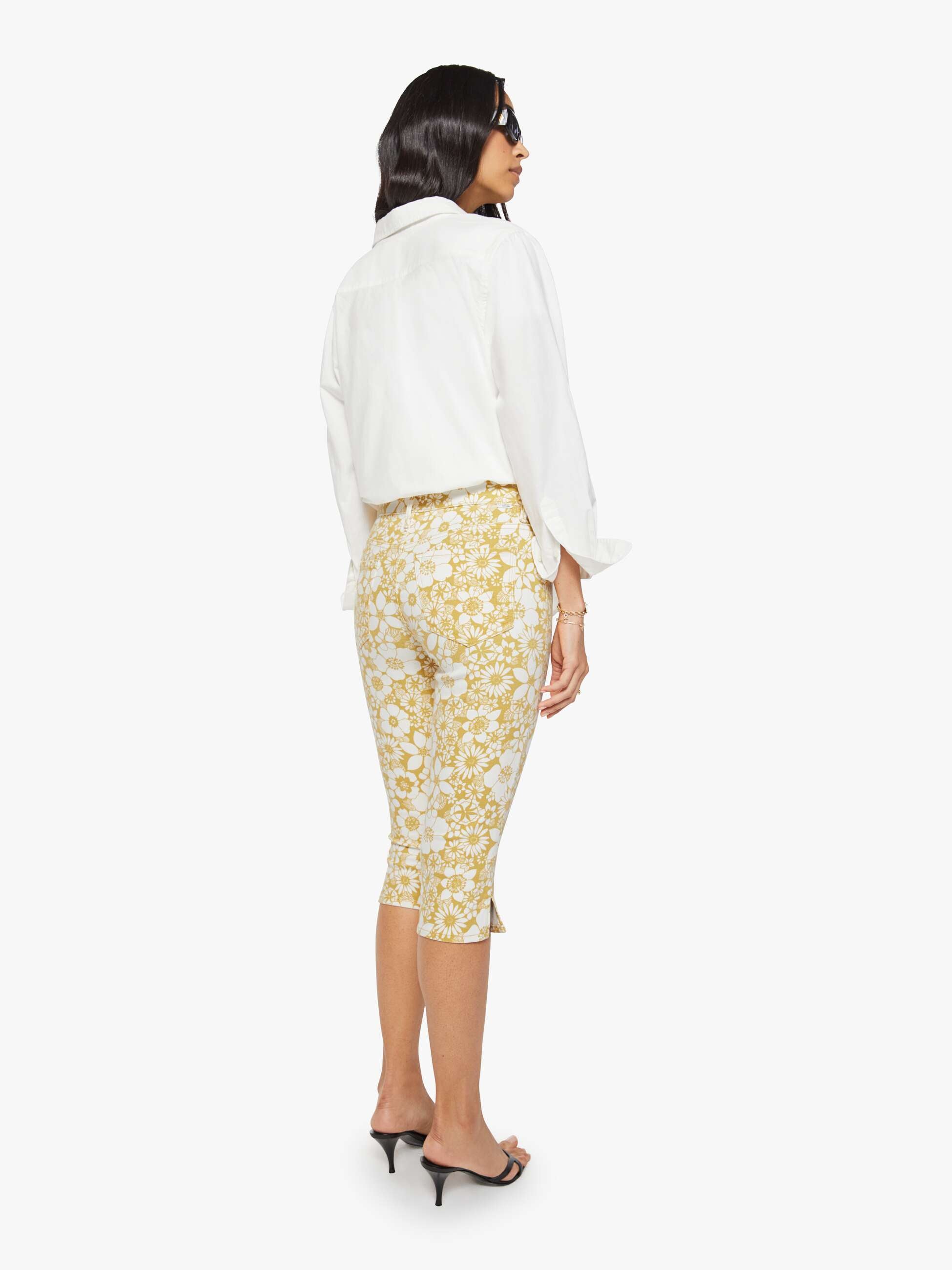 Mother Denim Stunner Zip Bunny Snip Jeans Floral Notes