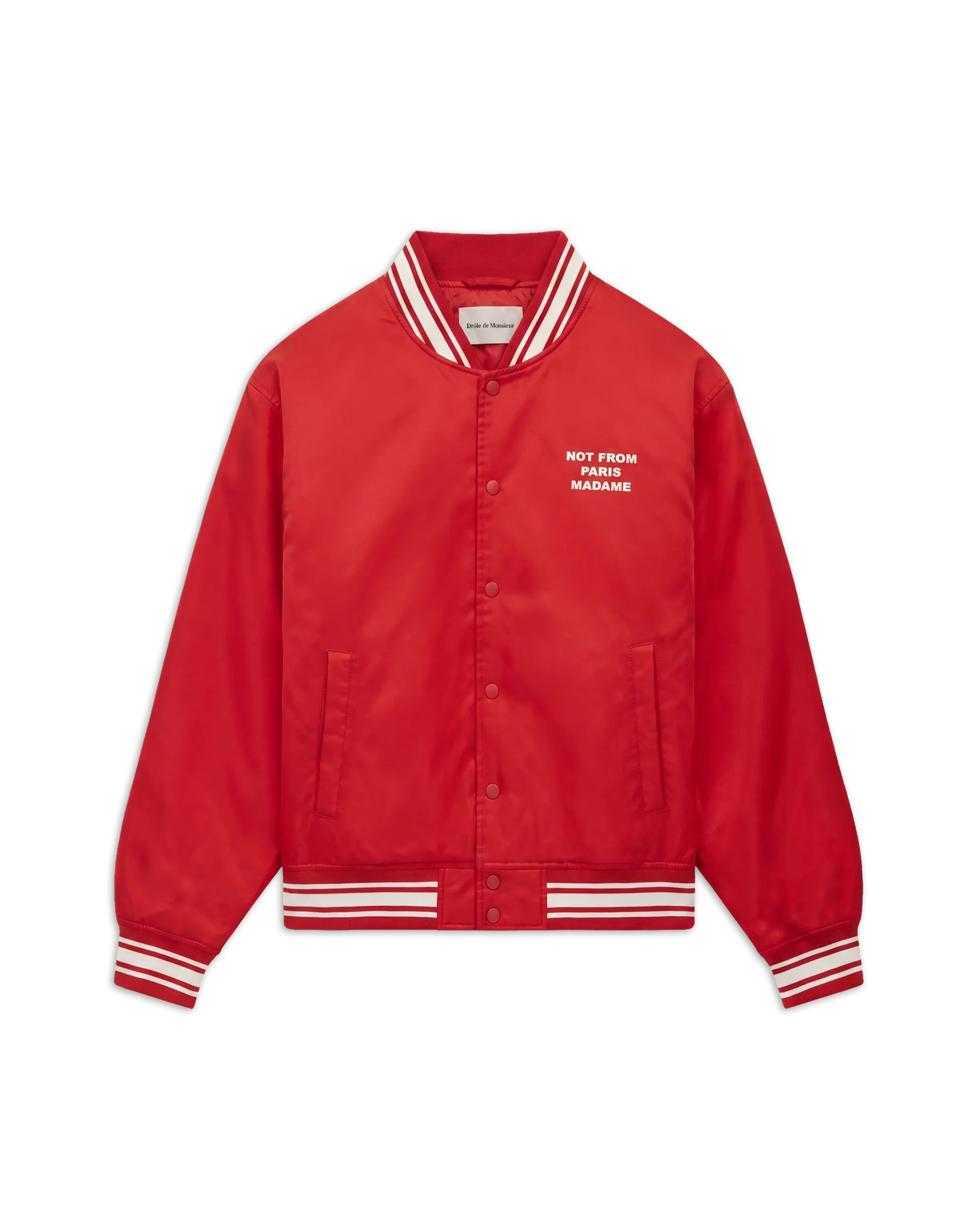 Drôle De Monsieur Slogan Nylon Bomber Bomberjacke rot Polyamid