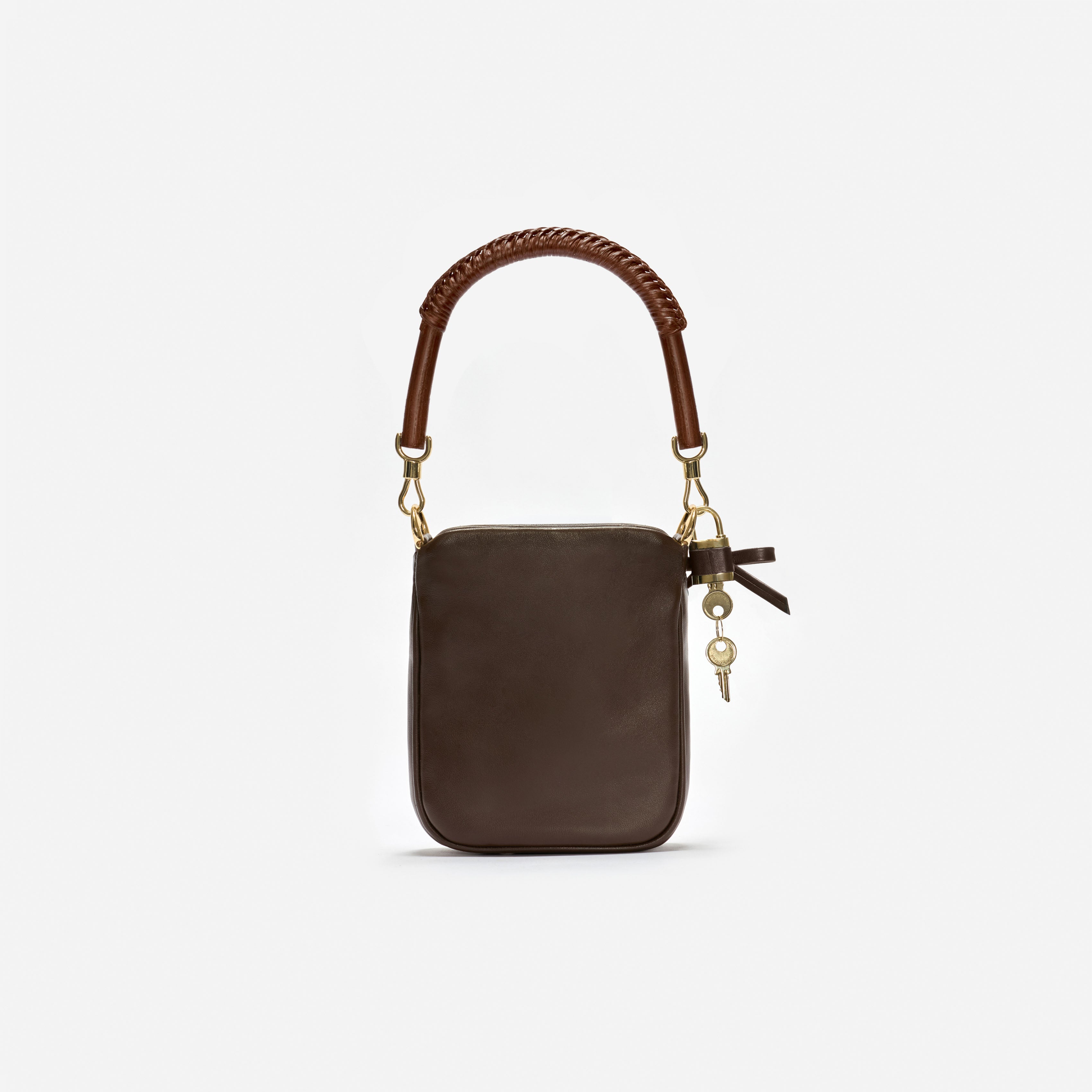 Self Portrait Brown Leather Mini Tote Tasche Braun One Size