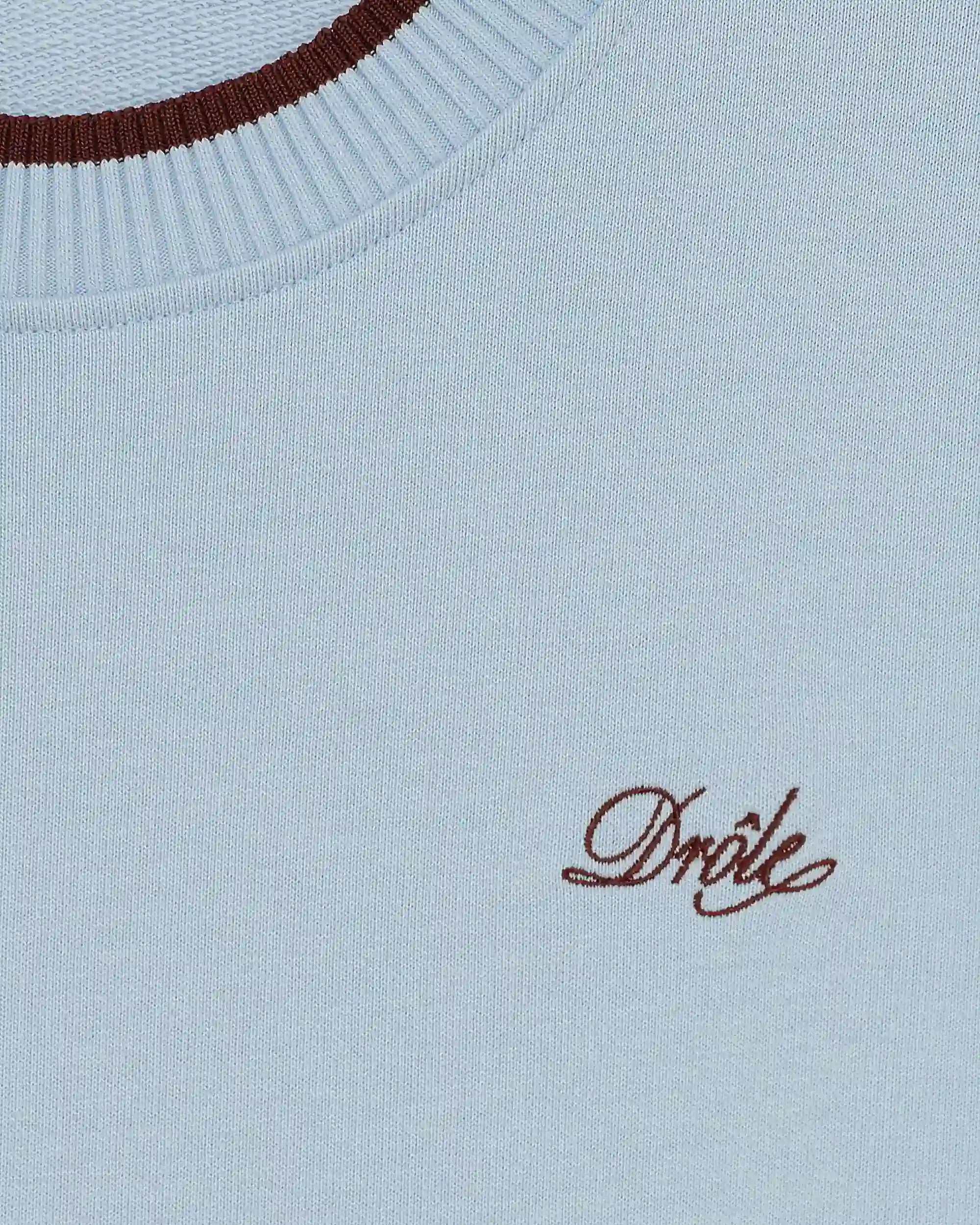 Drôle De Monsieur Sweatshirt Drôle Pullover Hellblau Baumwolle