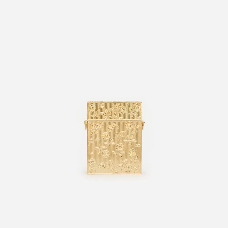 Self Portrait Micro Bag Metall gold floral One Size