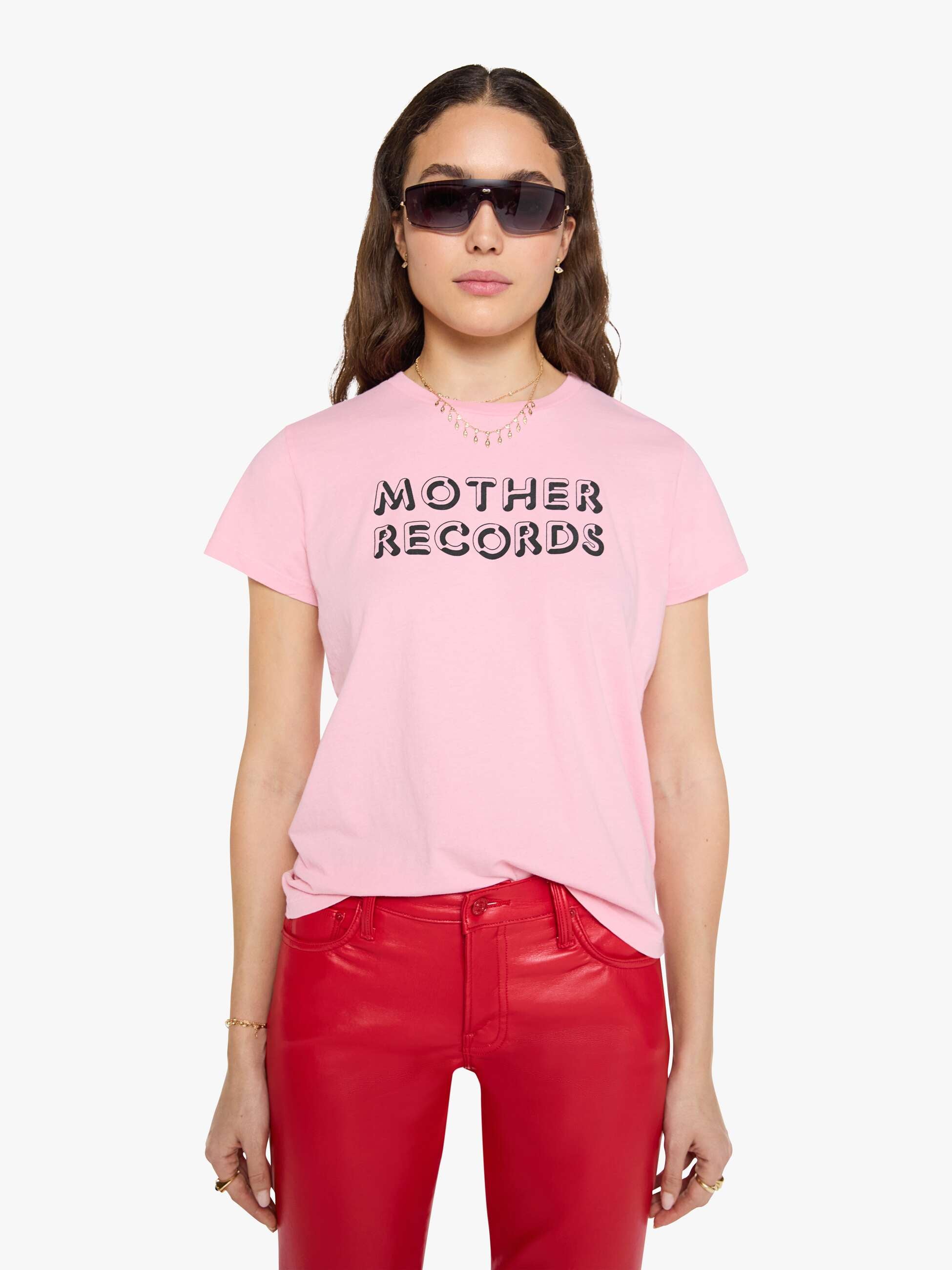 MOTHER The Boxy Goodie Goodie T-Shirt Records Rosa