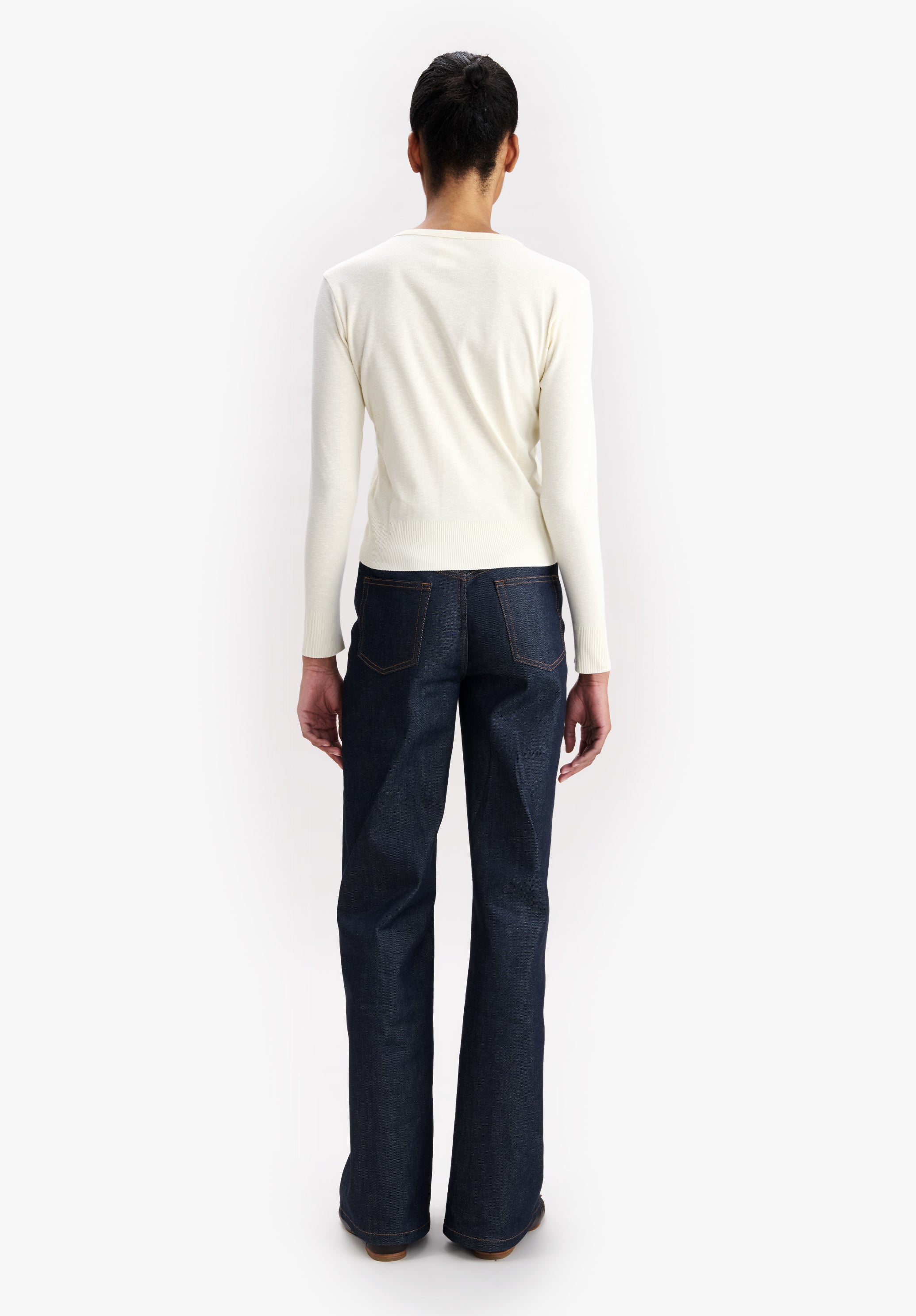 A.P.C. Cardigan Ecru Bio-Baumwolle Mikrologo