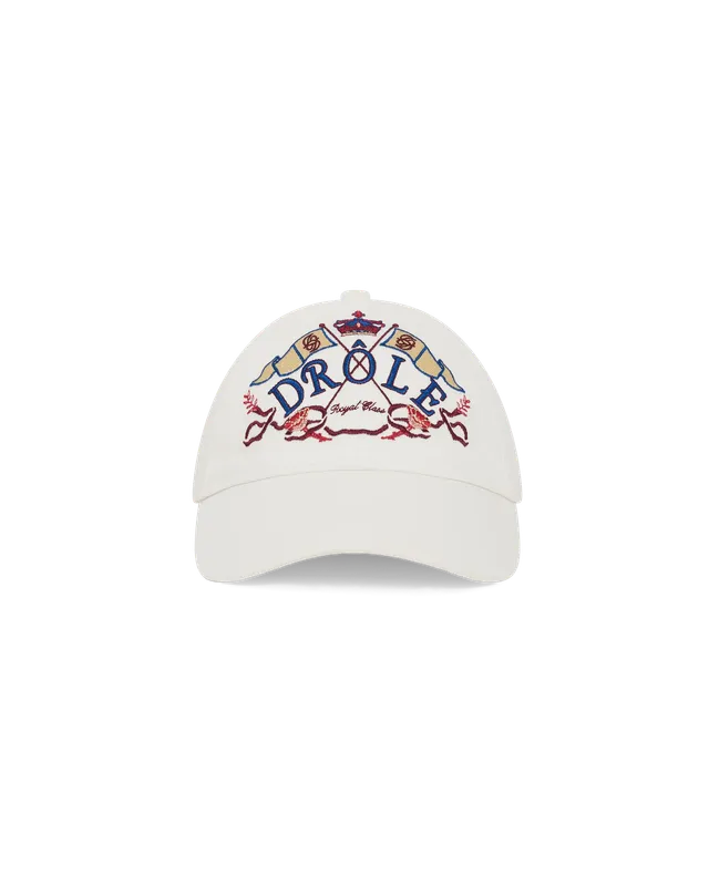 Drôle De Monsieur Drole Crest Embroidered Cap Kappe Weiß Baumwolle