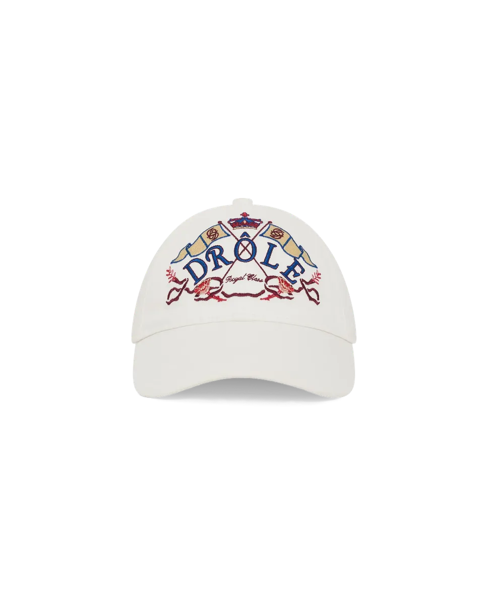 Drôle De Monsieur Drole Crest Embroidered Cap Kappe Weiß Baumwolle