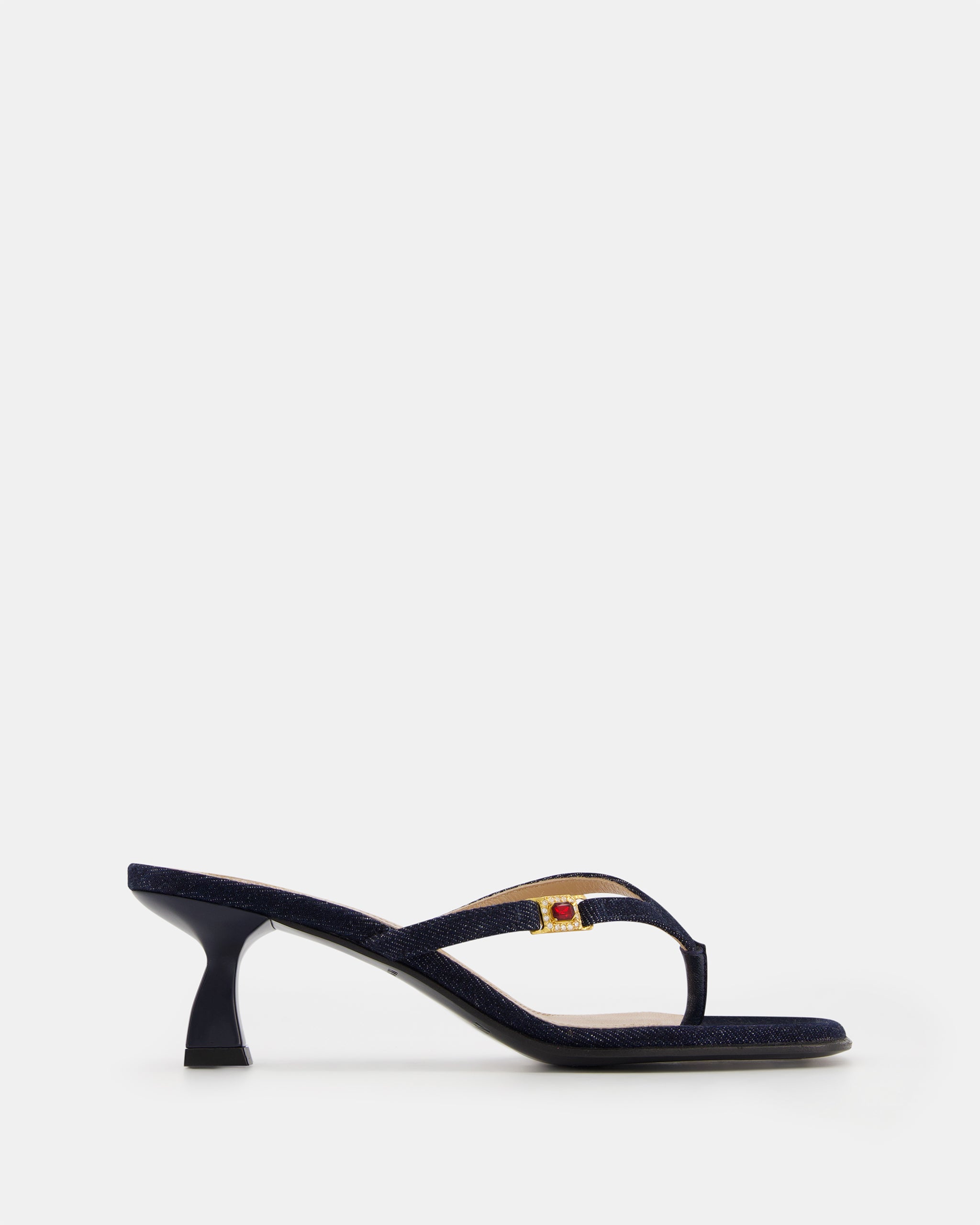 Nodaleto Dona Ruby Mules Dark Denim mit Stein