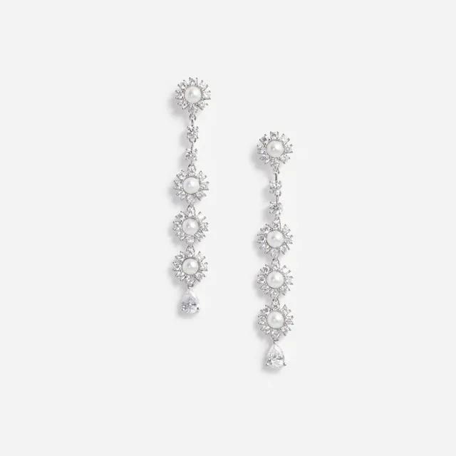 Self Portrait Jewellery Ohrringe Silber Perle Kristall