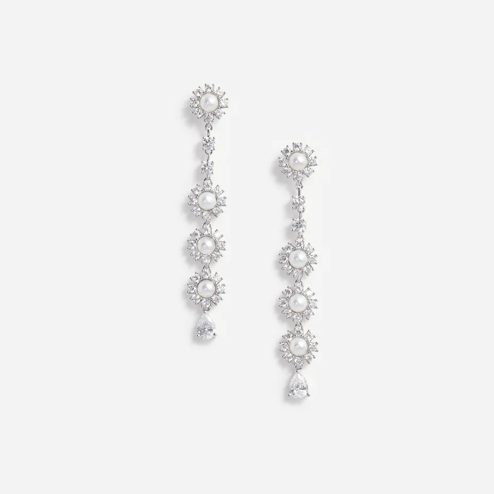 Self Portrait Jewellery Ohrringe Silber Perle Kristall