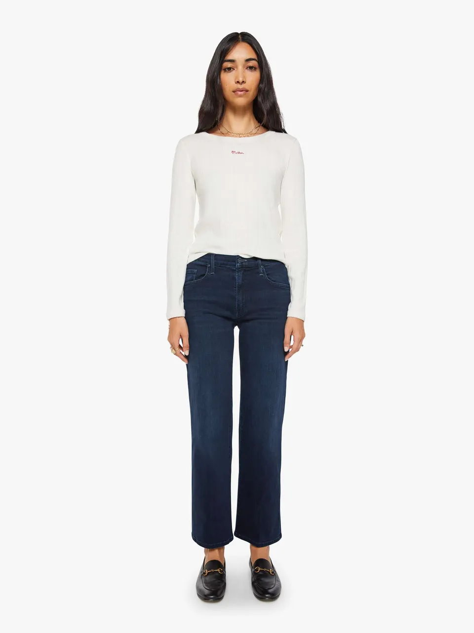 Mother The Mid Rise Rambler Zip Ankle Jeans Chip On My Shoulder