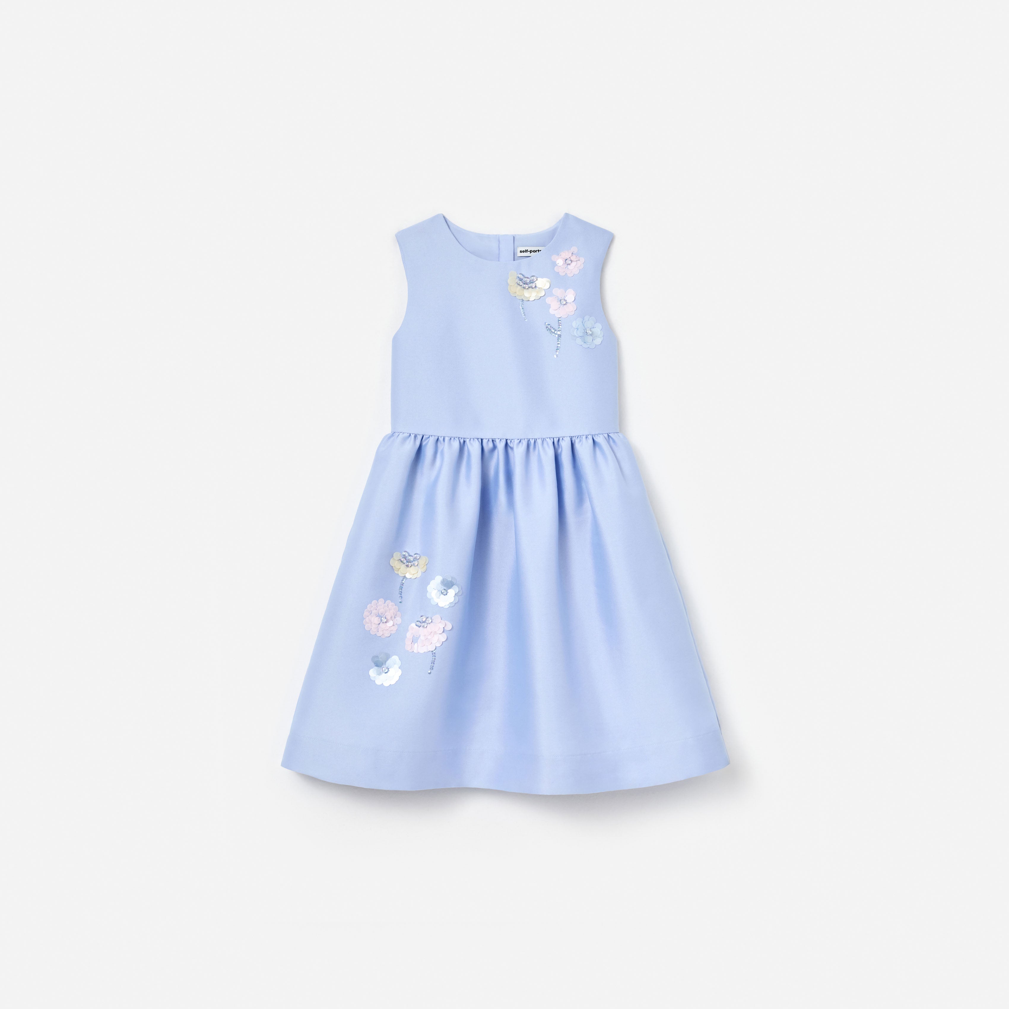 Self Portrait Dresses Blue Taffeta Sequin Kinderkleid Hellblau