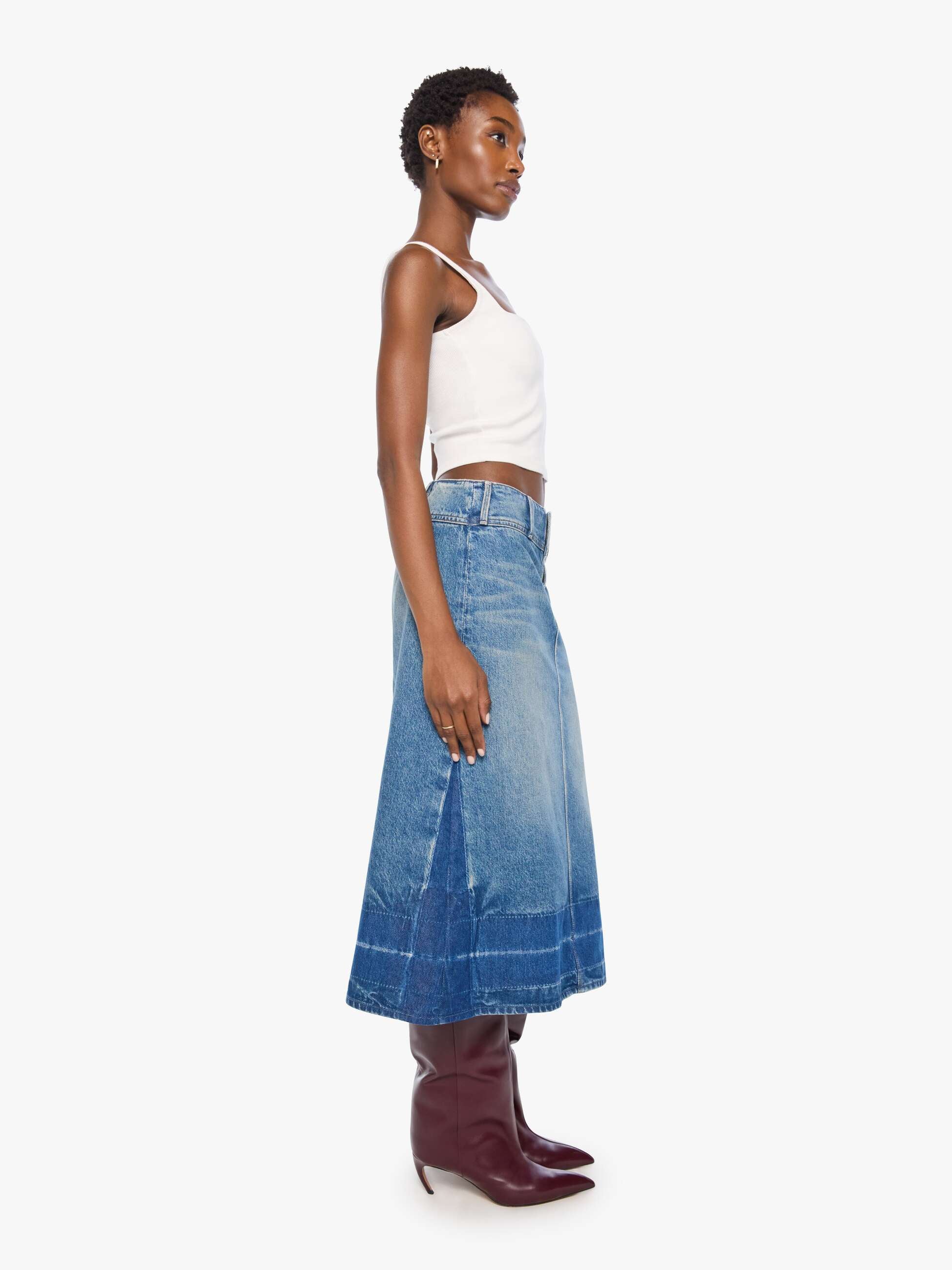 Mother Fortune Cookie Midi Jeansrock Tootsie A-Linie