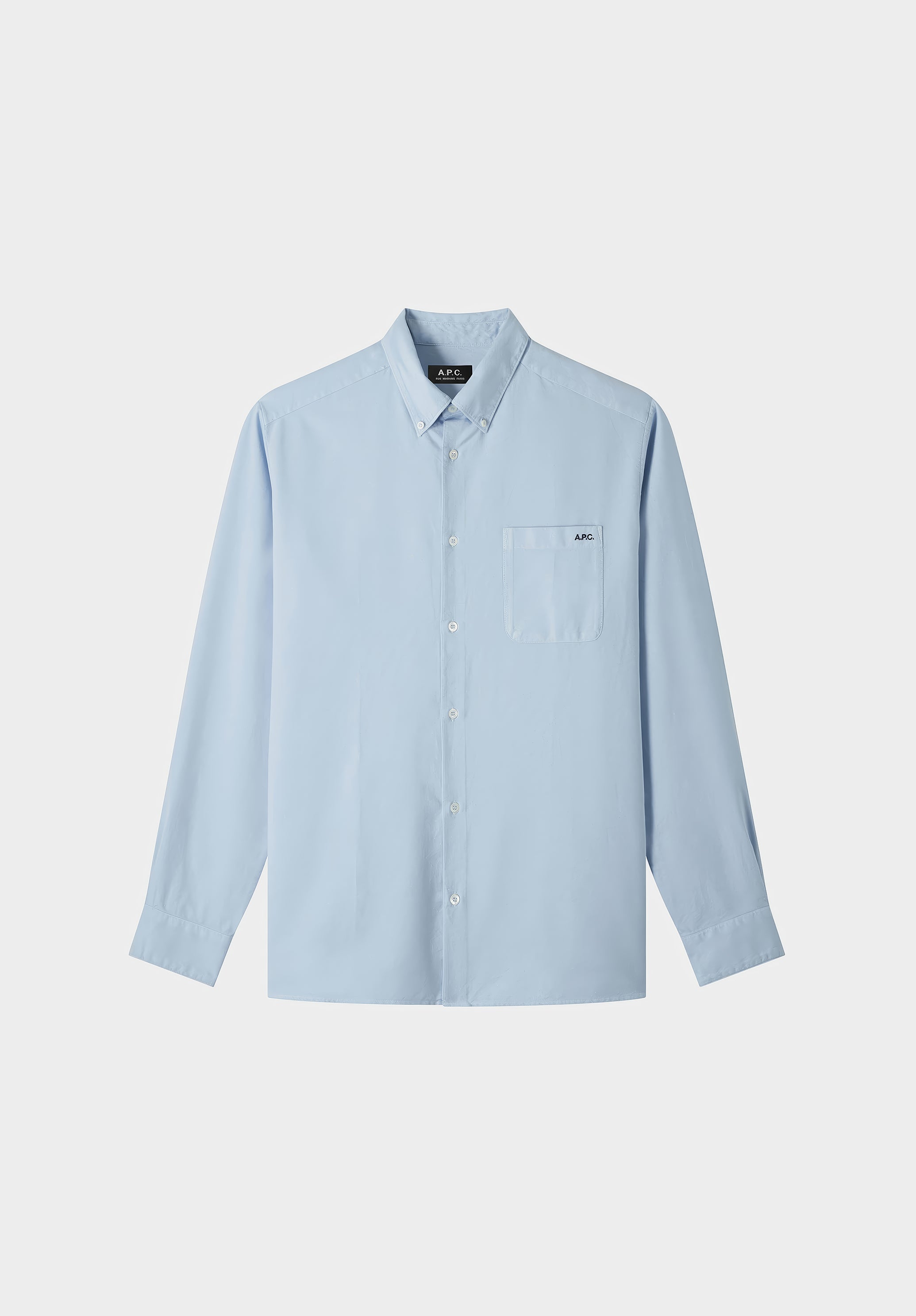 A.P.C. Mateo Logo Hemd Baumwolle Weiß M