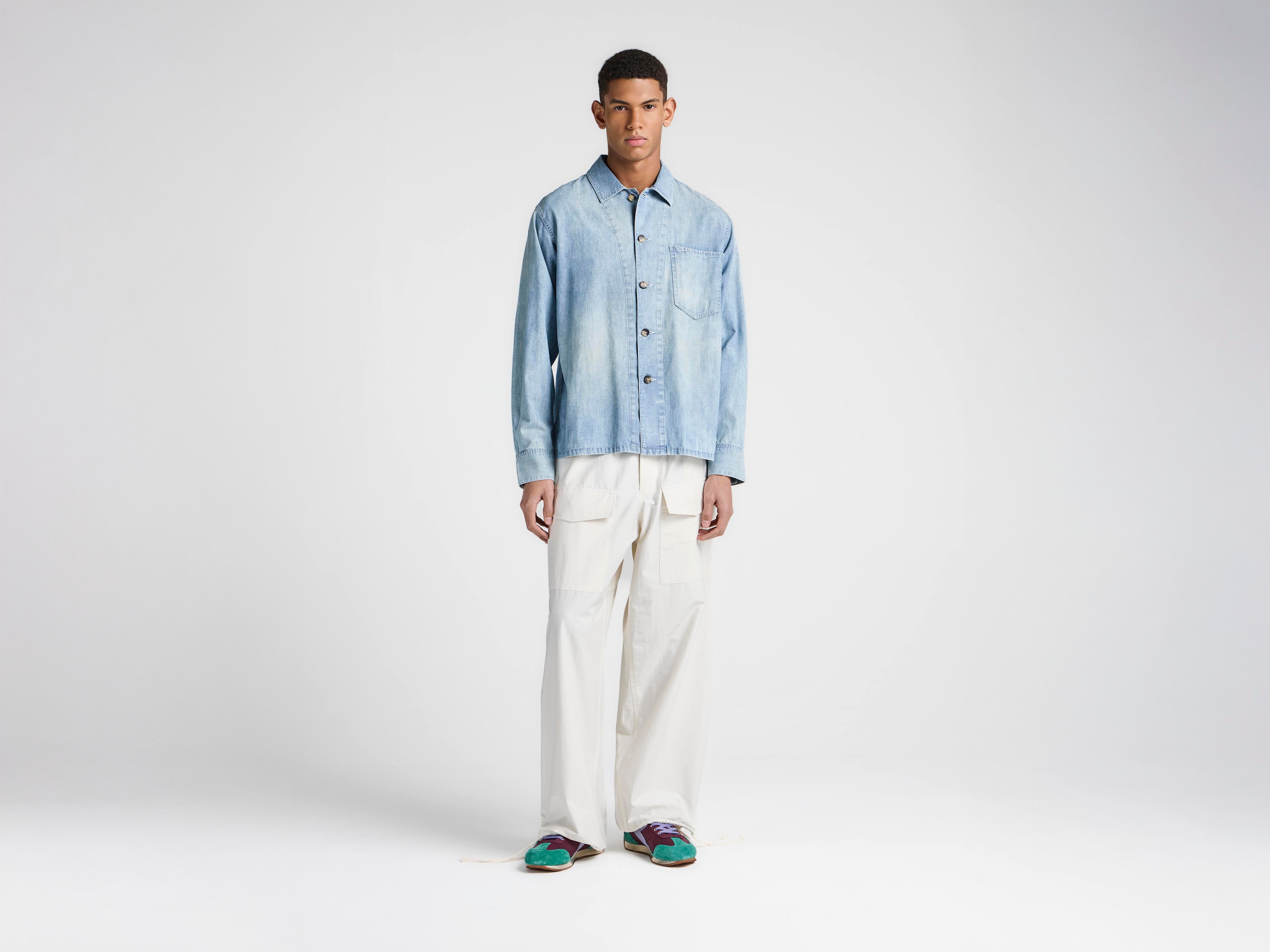 J.W.Anderson Shirts Slant Pocket Hemd Hellblau Baumwolle