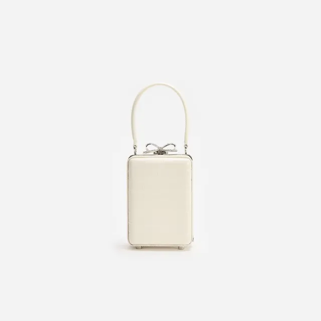 Self Portrait Cream Croc Micro Bag Handtasche Creme Leder