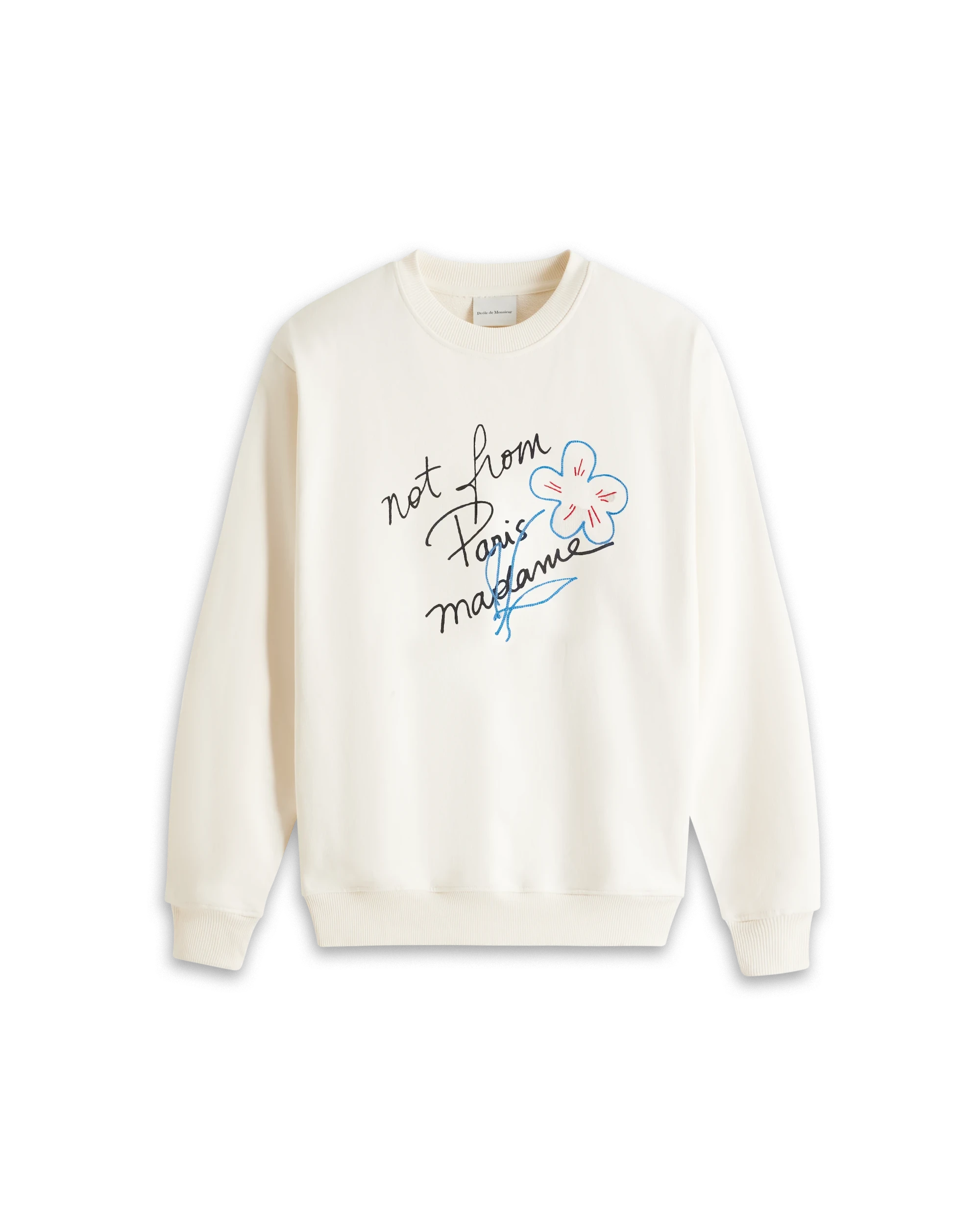 Drôle De Monsieur Le Sweatshirt Slogan Esquisse Sweatshirt beige Baumwolle