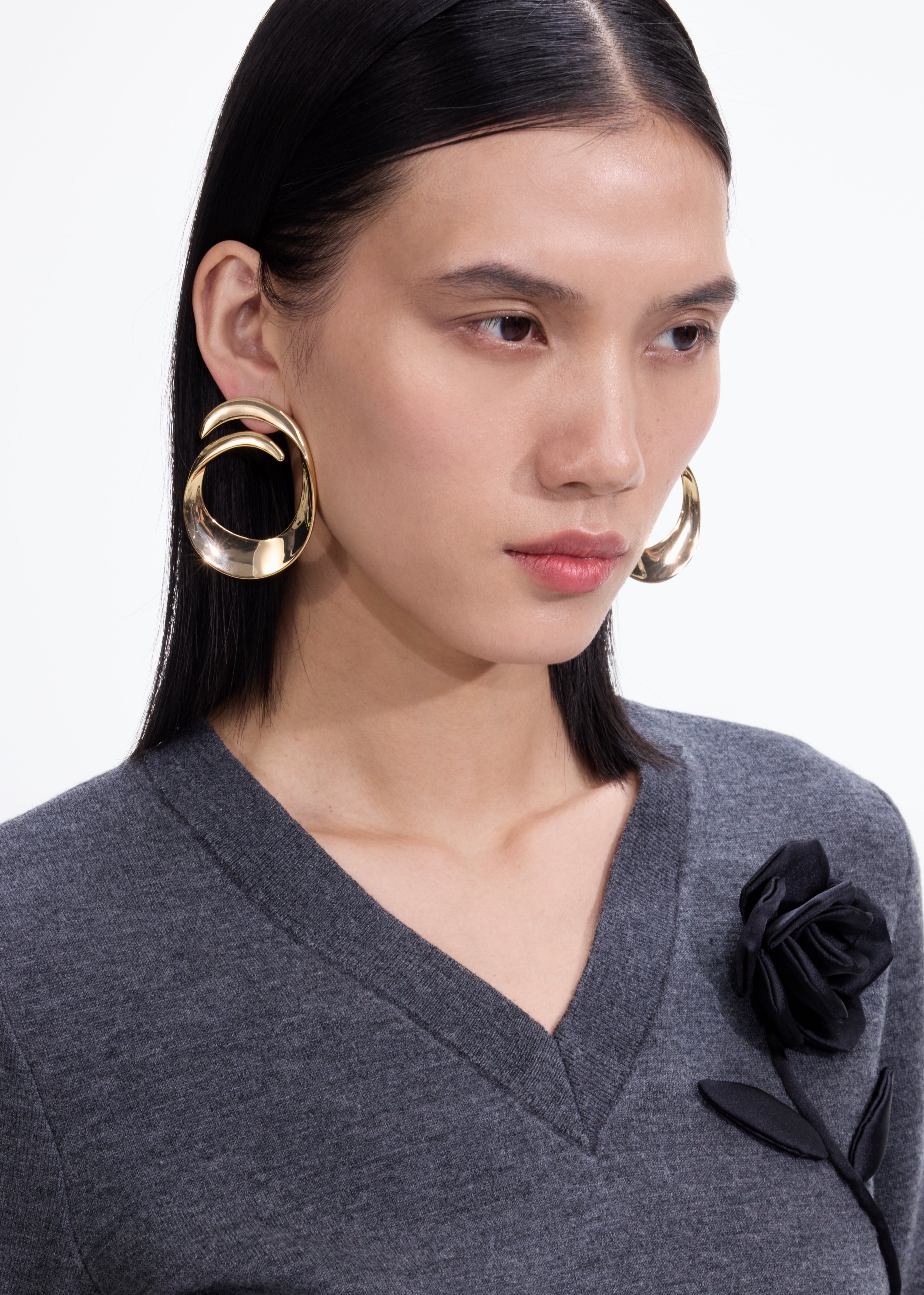 Self Portrait Gold Swirl Earrings Ohrringe Gold One Size