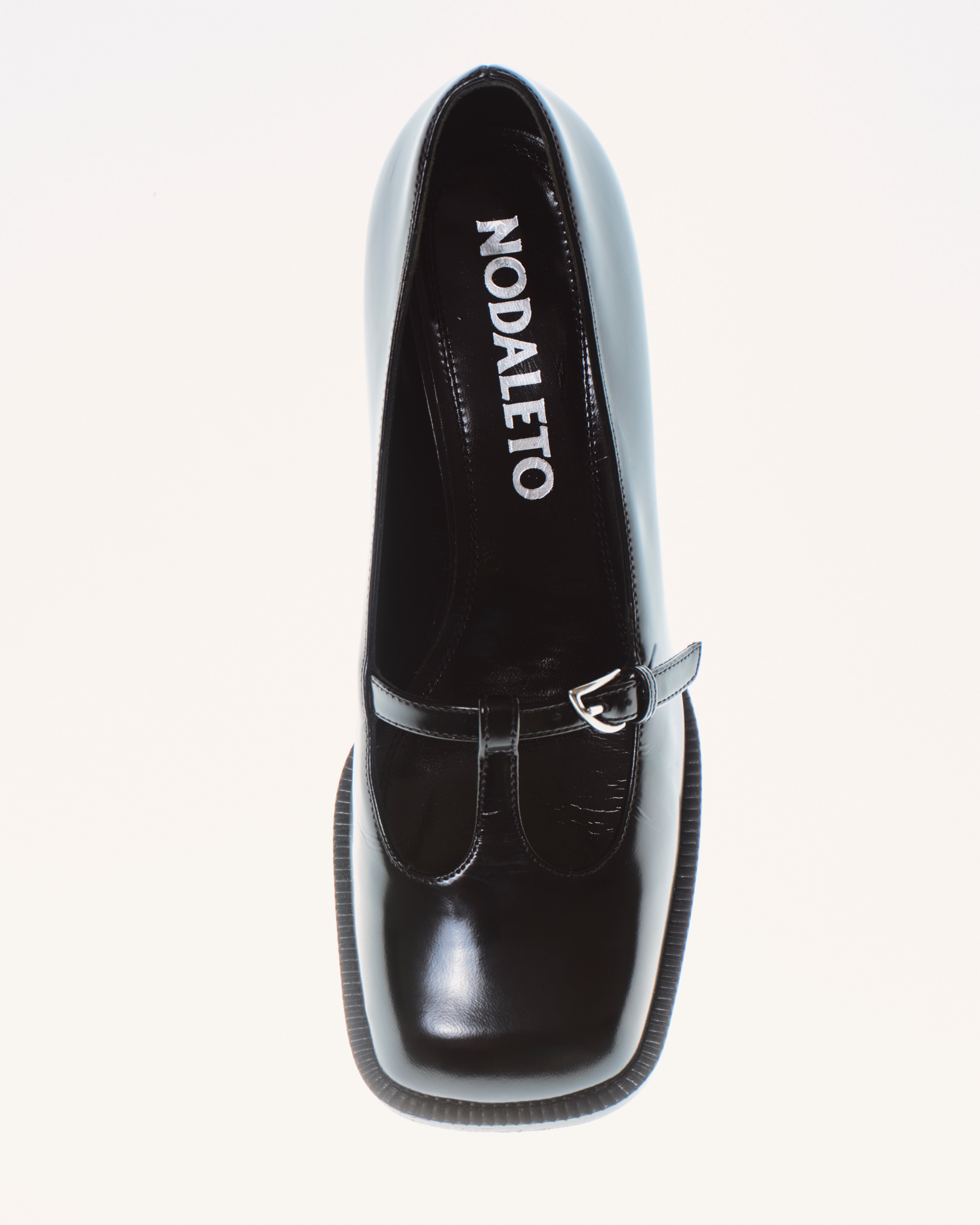 Nodaleto Bulla Bobby 50 Black Glassed Pumps 5cm Leder