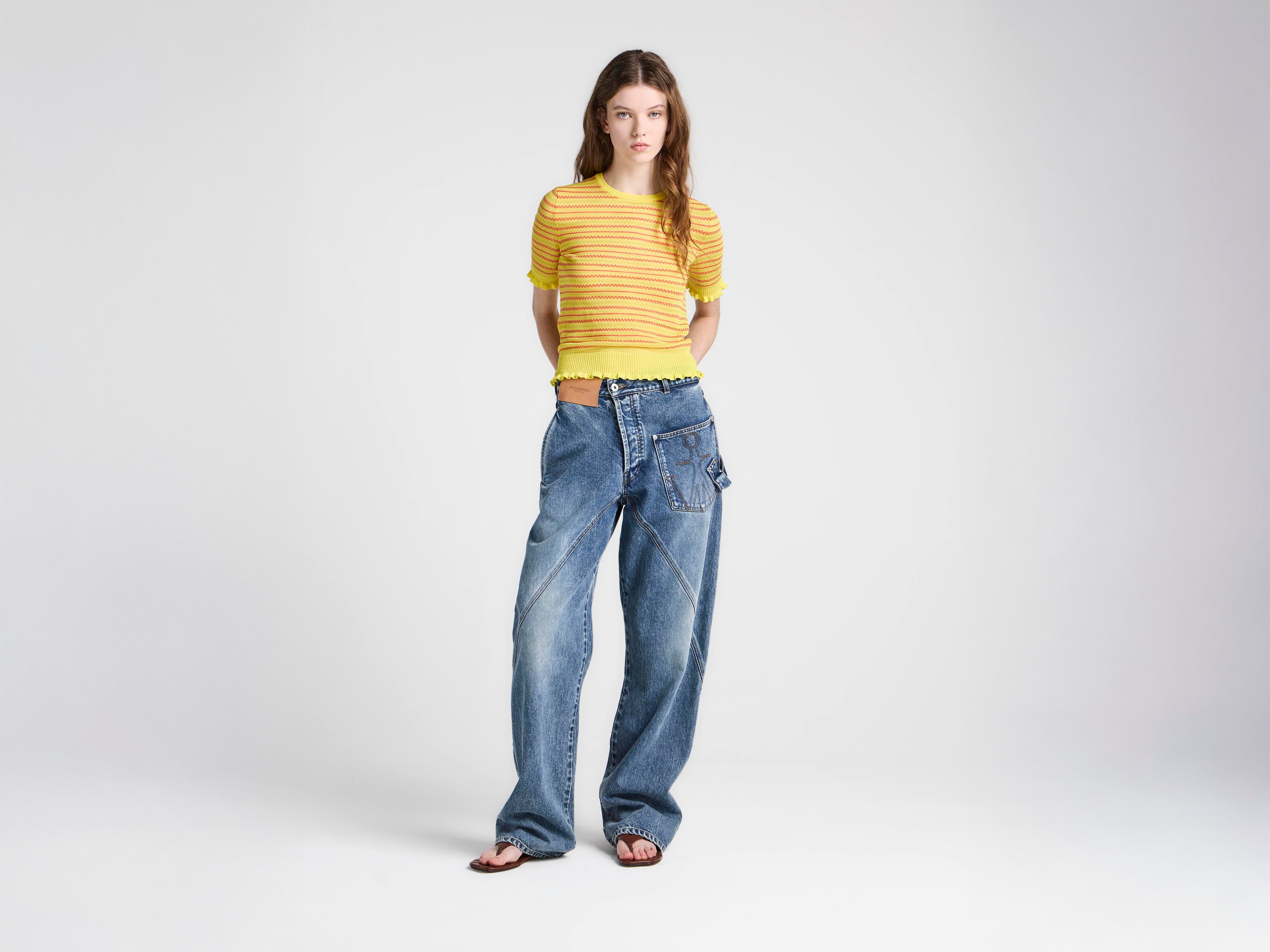 J.W.Anderson Jeans Twisted Workwear Damen Mid Blue Denim