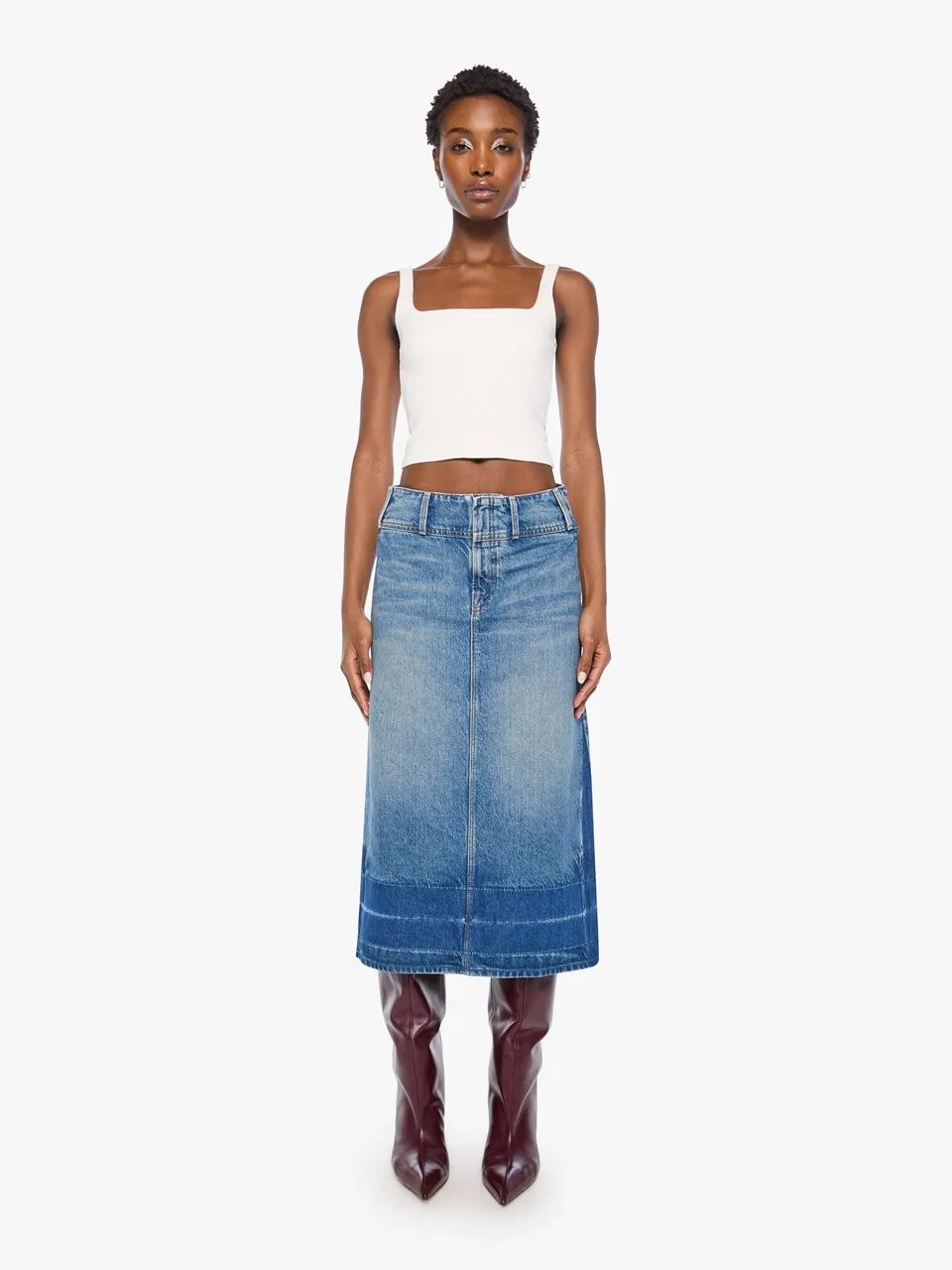Mother Fortune Cookie Midi Jeansrock Tootsie A-Linie