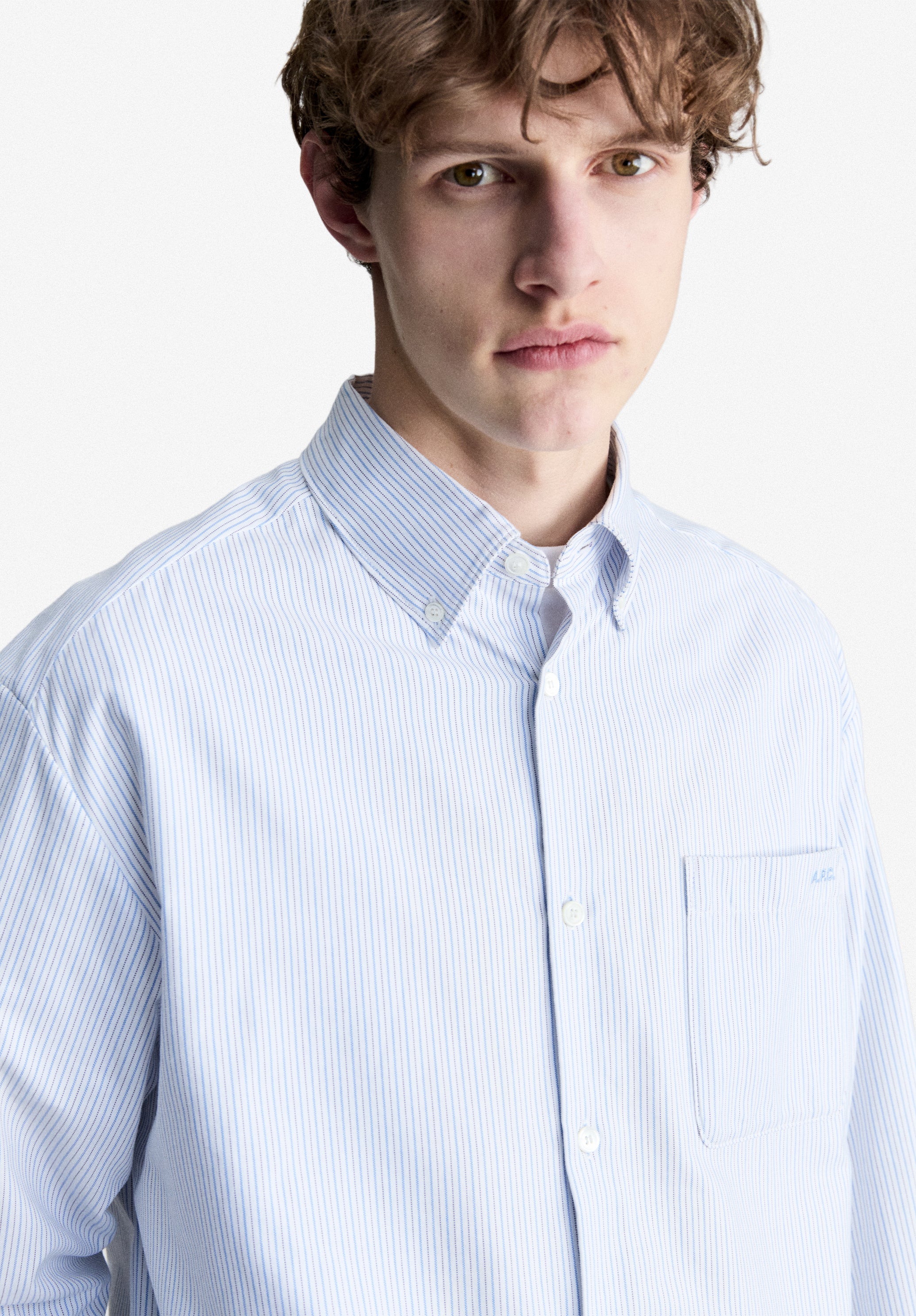 A.P.C. Oxford Hemd blau Button Down Baumwolle M