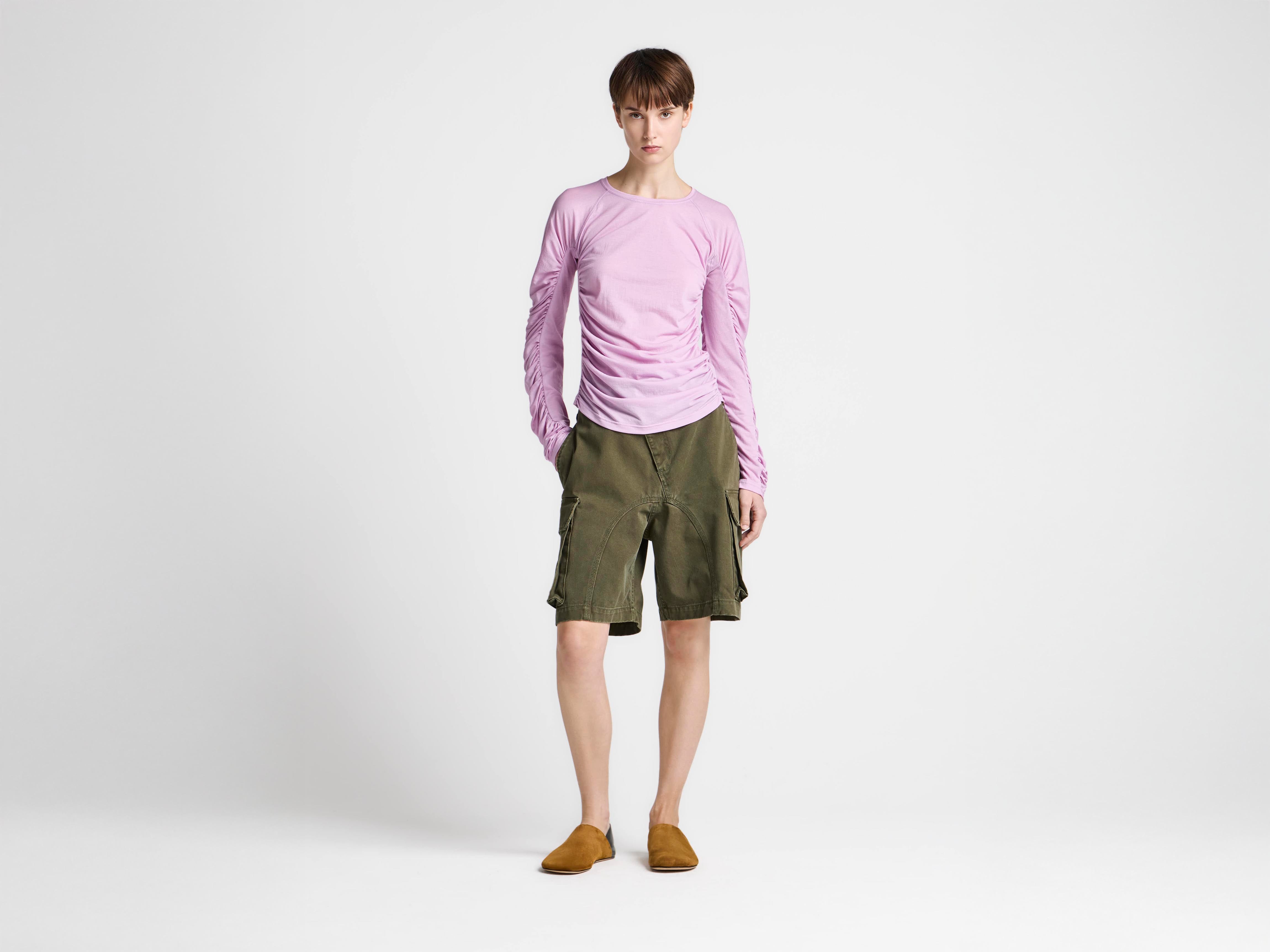 J.W.Anderson Ruched Jersey Top T-Shirt Orchid Rüschen