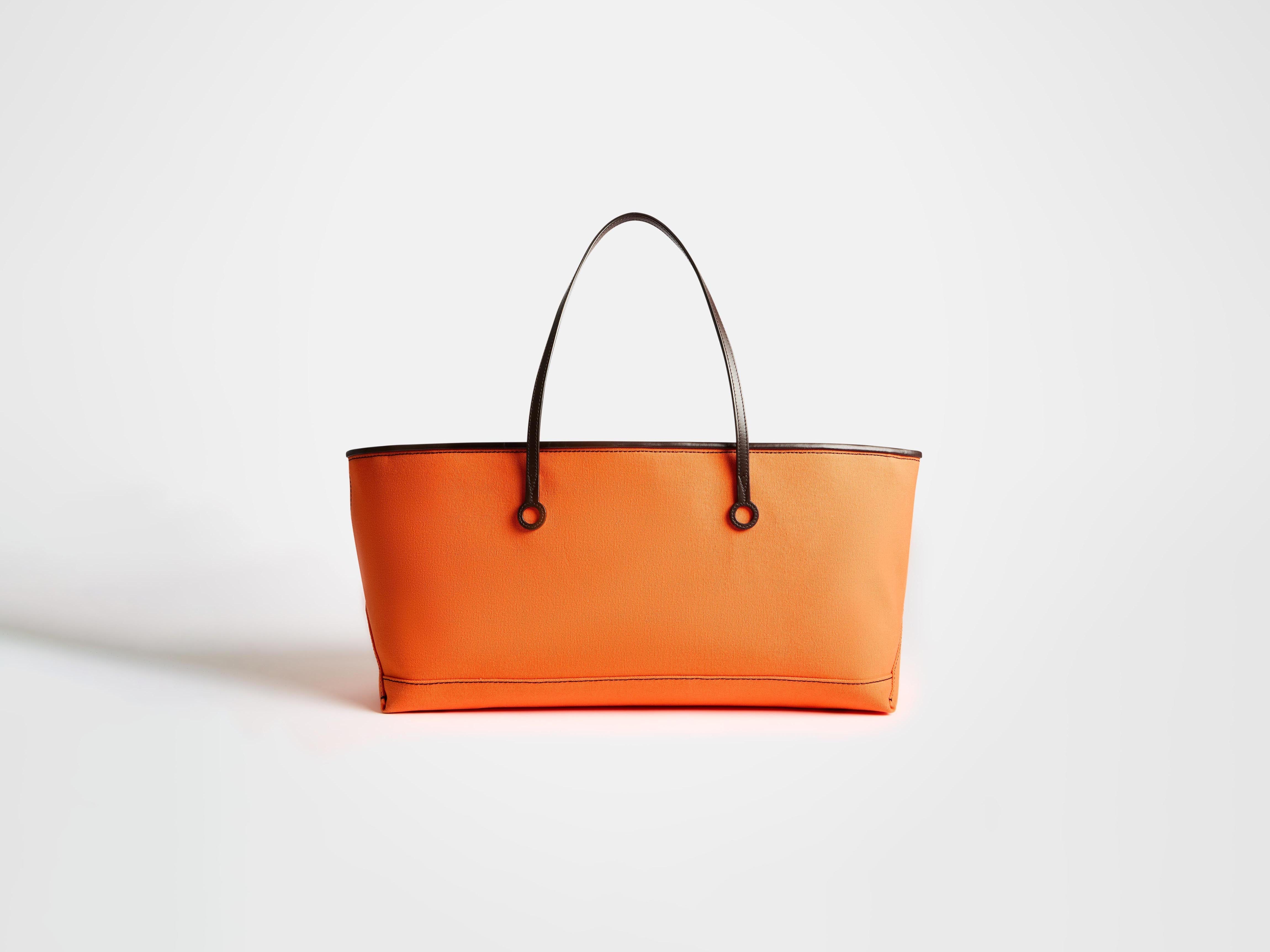 J.W.Anderson Stretch Anchor Tote Orange Canvas Leder