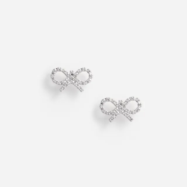 Self Portrait Jewellery Micro Bow Ohrringe Silber Kristall