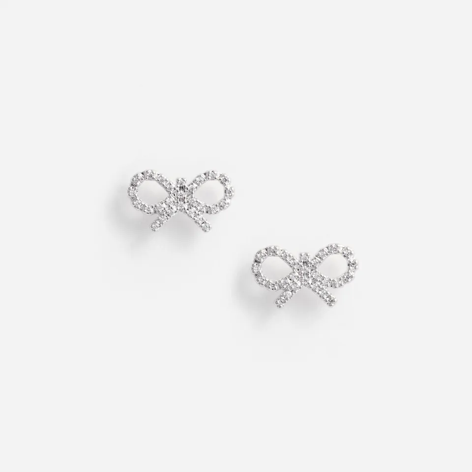 Self Portrait Jewellery Micro Bow Ohrringe Silber Kristall