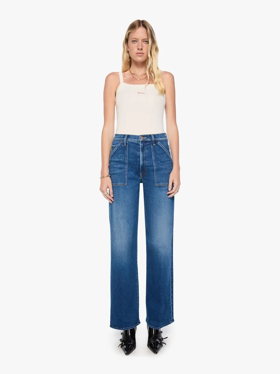 Mother Denim Patch Maven Sneak Jeans Spare Me Drama